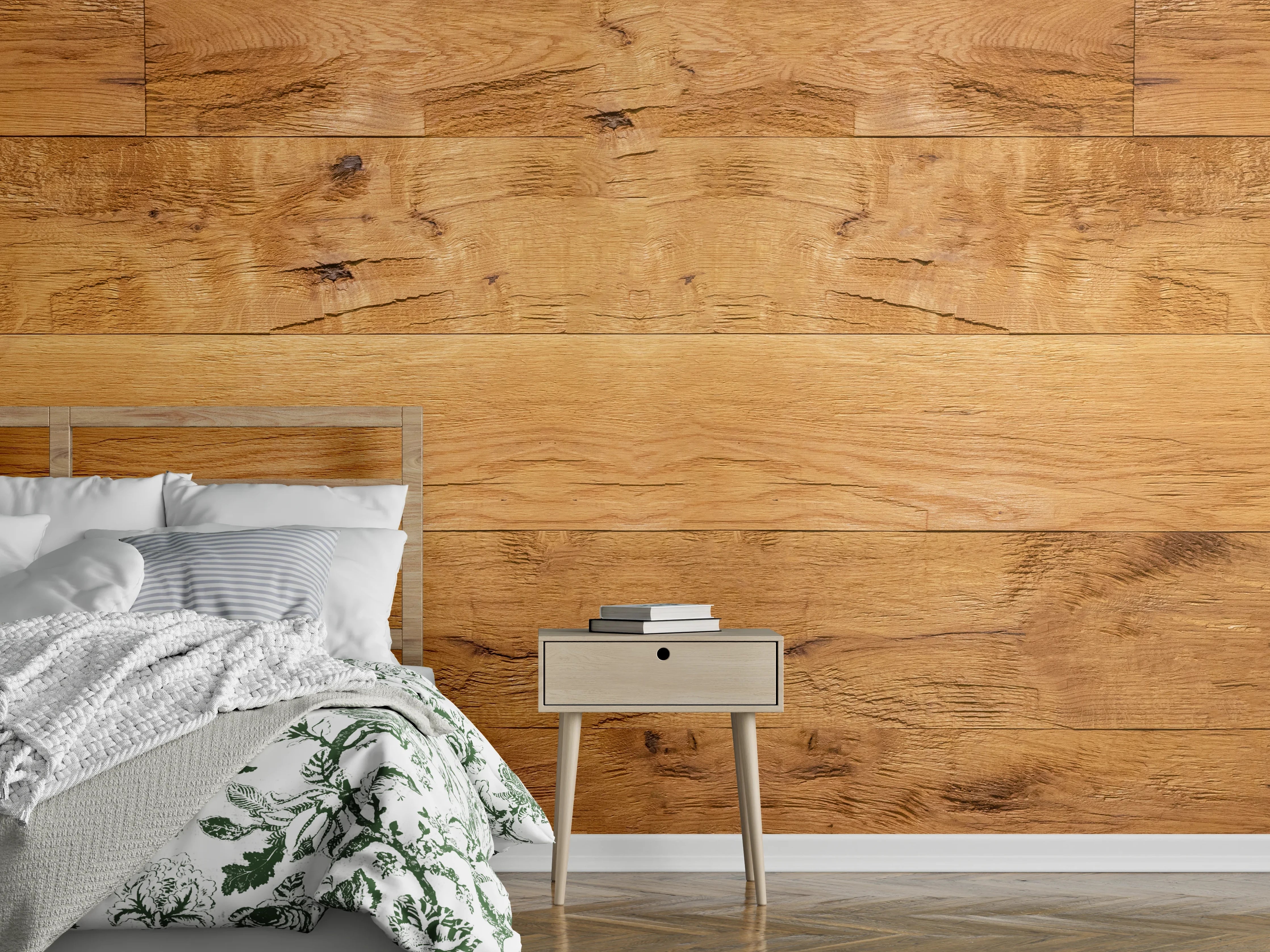 Wandverkleidung Schlafzimmer - Rustikale Holzplatte