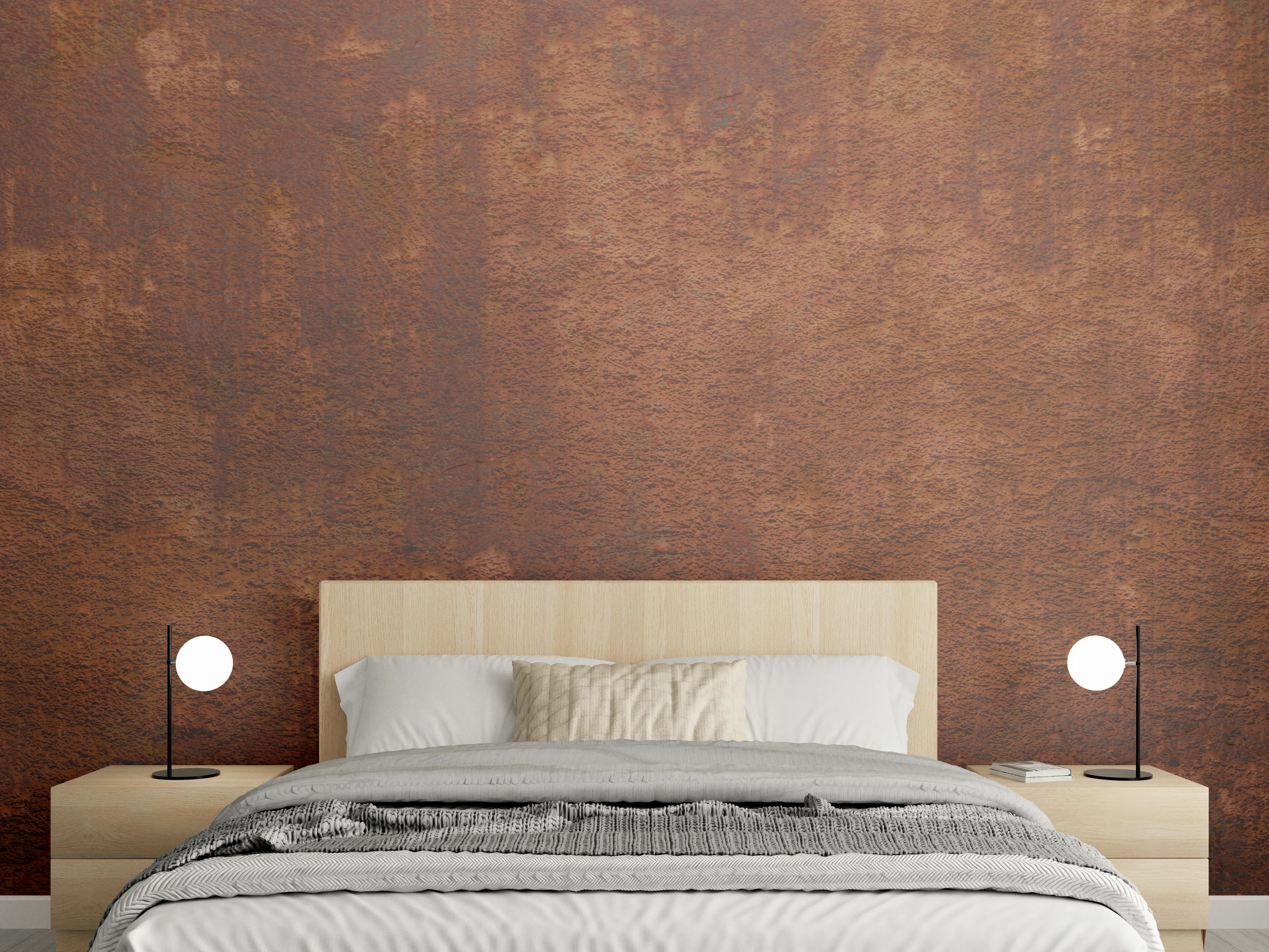 Wandverkleidung Schlafzimmer - Rustikale Kupfer-Oberfläche