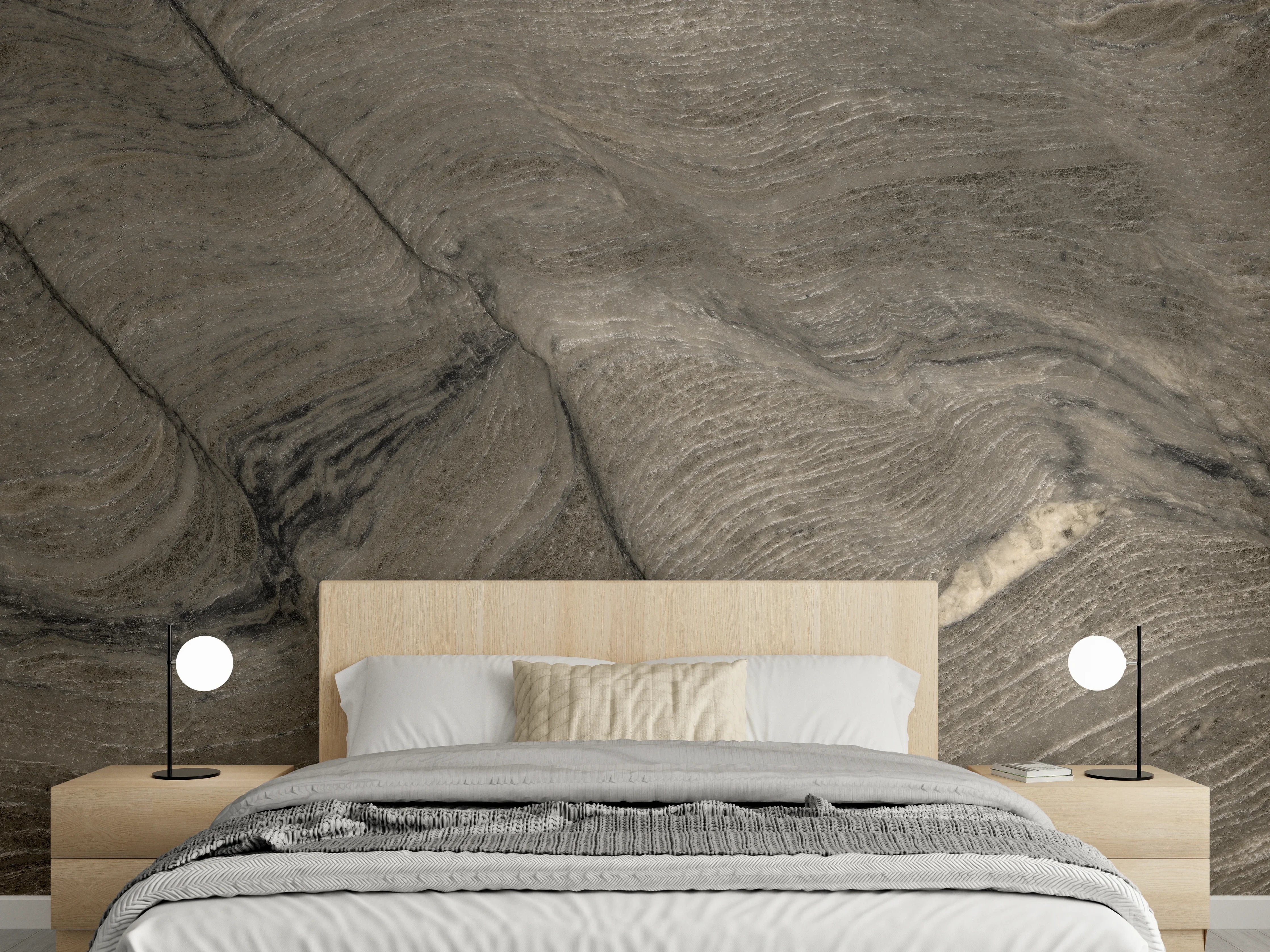 Wandverkleidung Schlafzimmer - Rustikale Marmor Textur