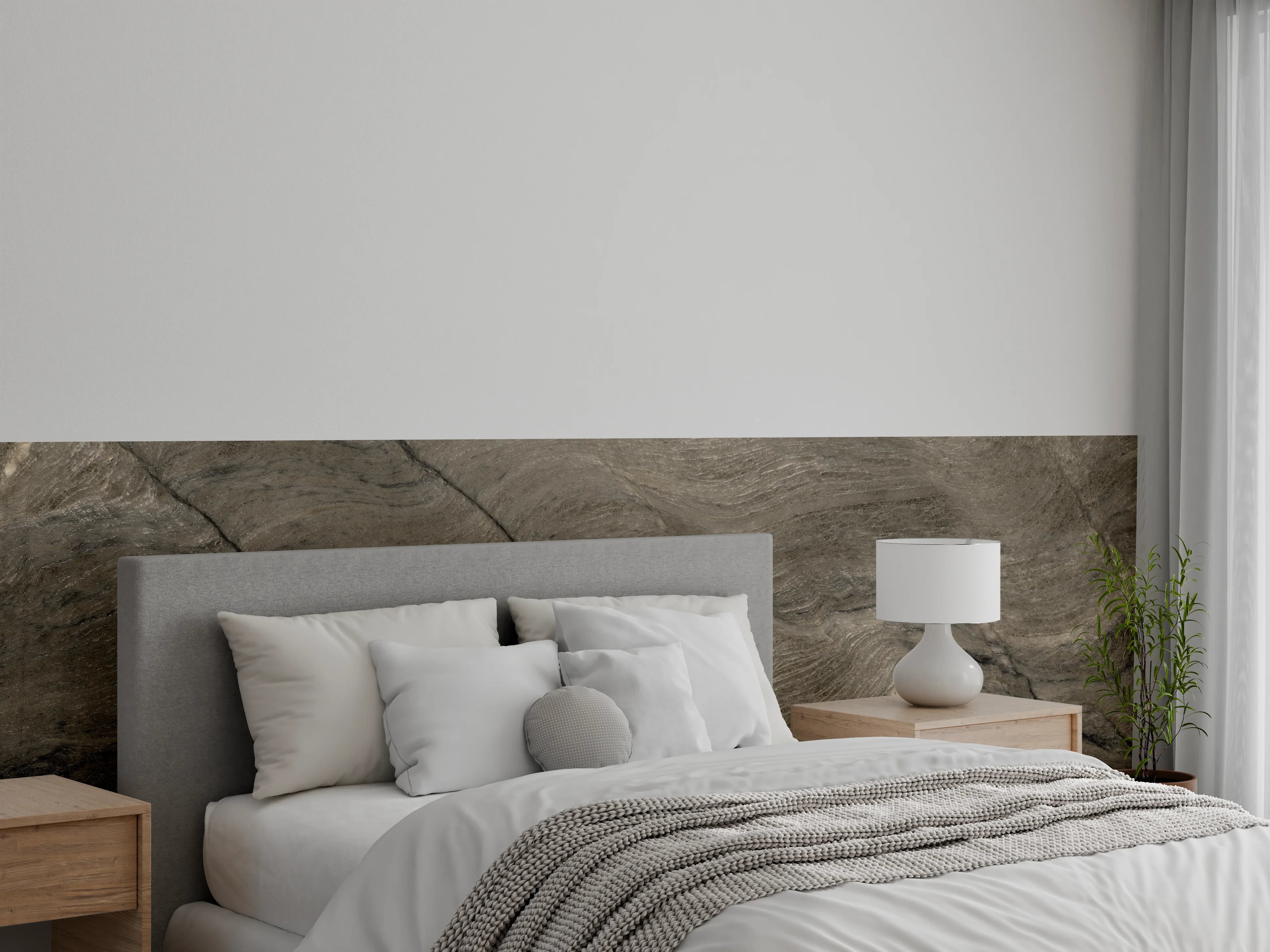 Wandverkleidung Schlafzimmer - Rustikale Marmor Textur