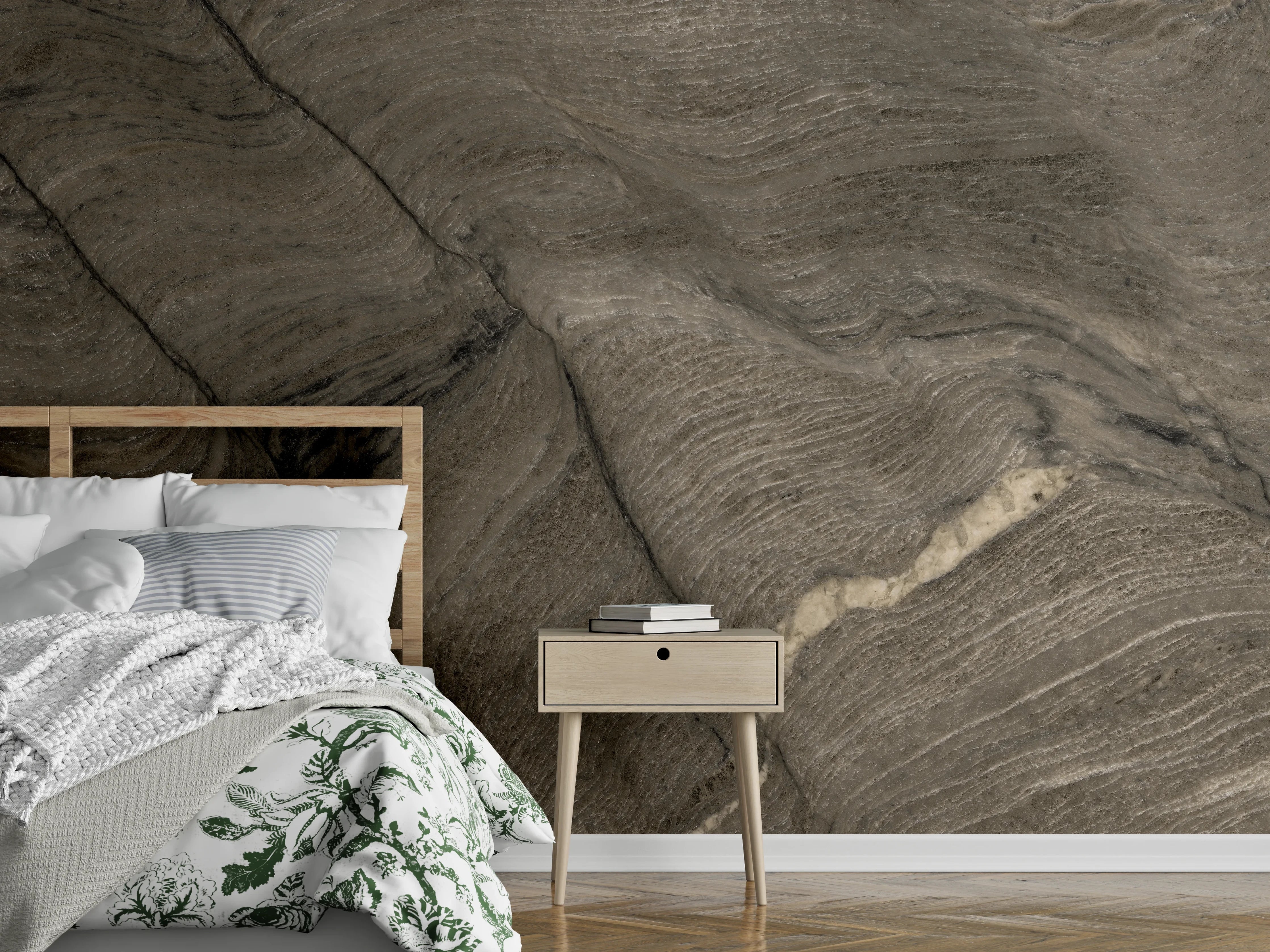 Wandverkleidung Schlafzimmer - Rustikale Marmor Textur