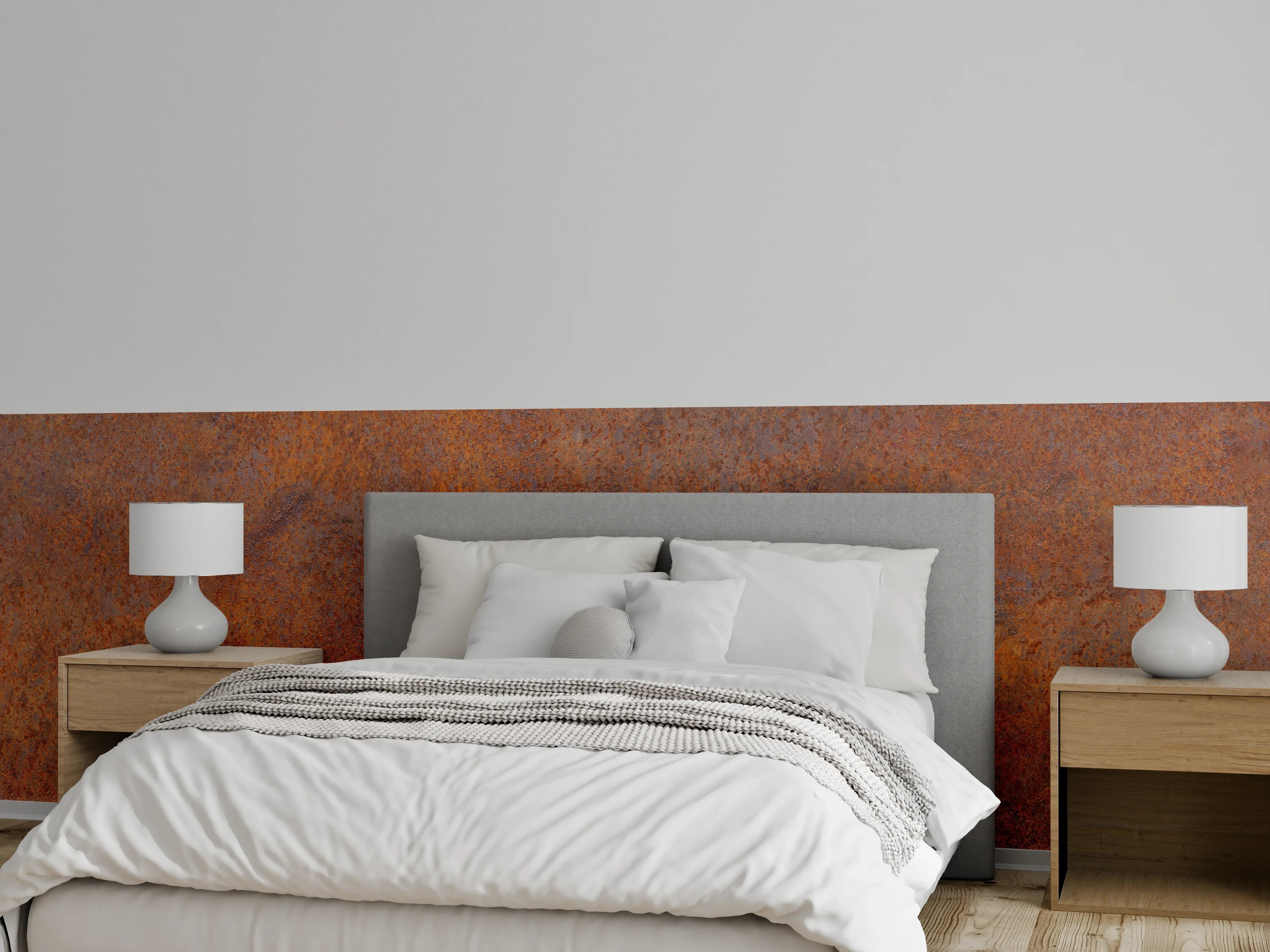 Wandverkleidung Schlafzimmer - Rustikales Rost-Design