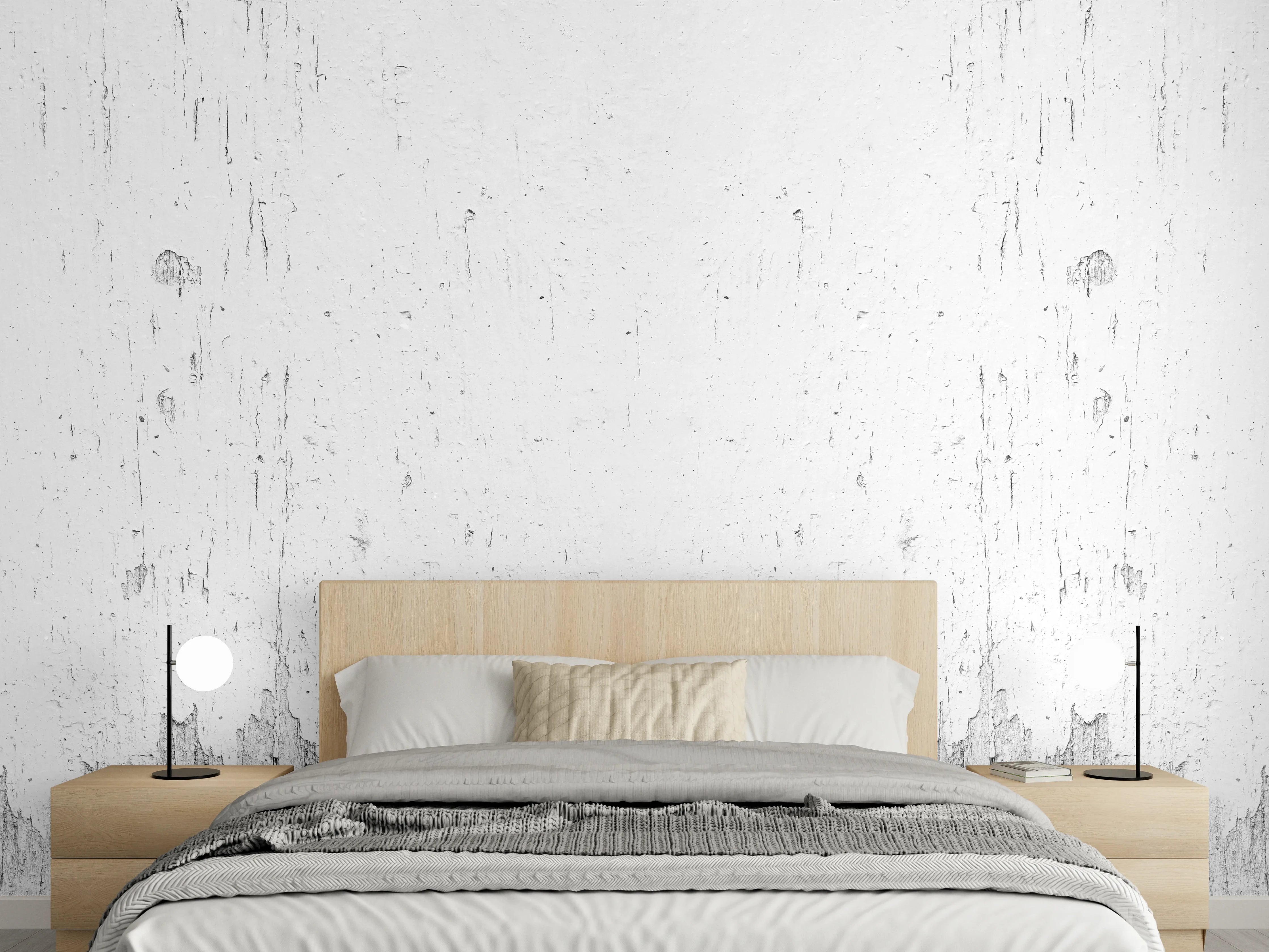 Wandverkleidung Schlafzimmer - Rustikales weiß lackiertes Holz