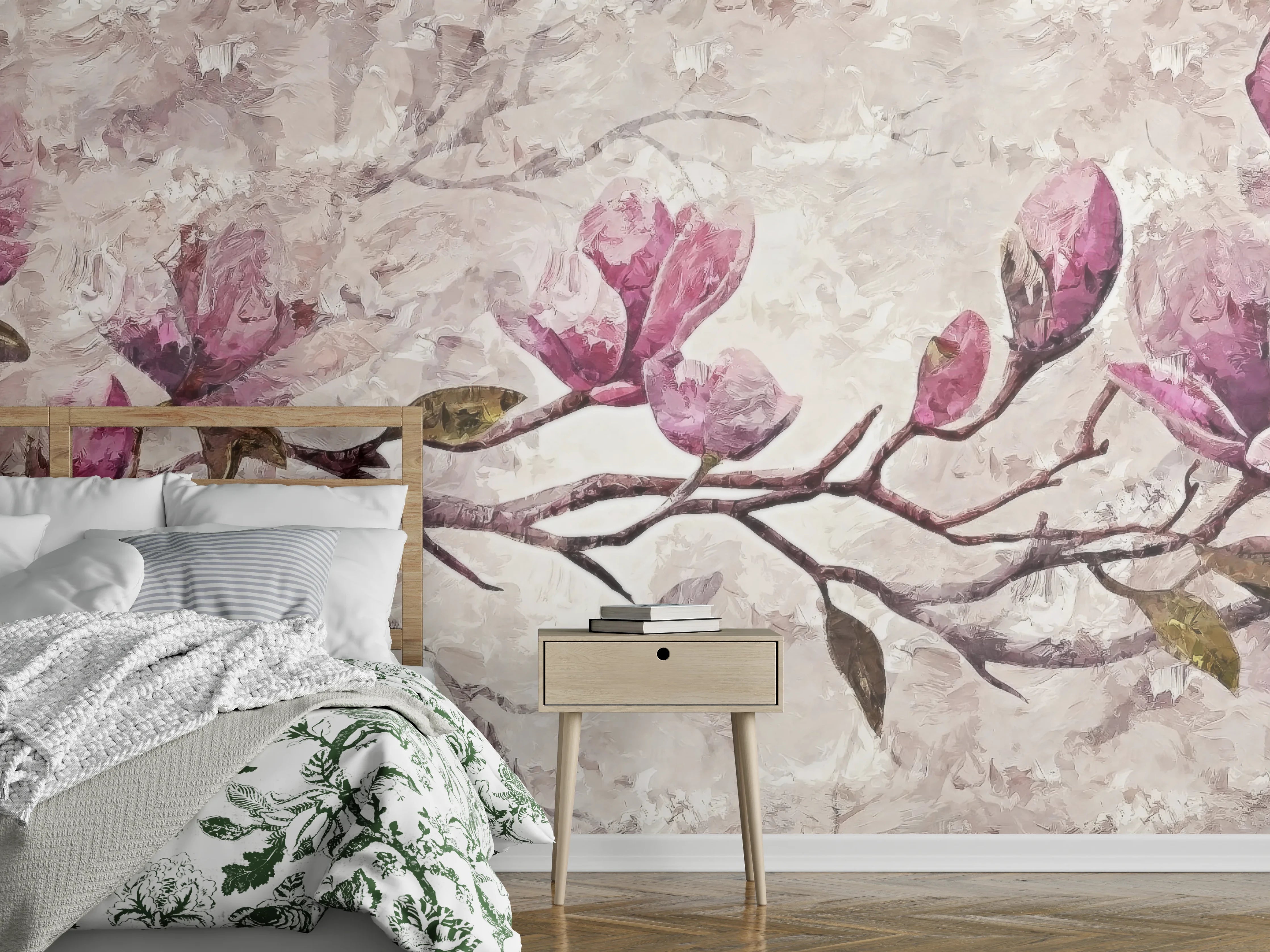 Wandverkleidung Schlafzimmer - Sakura Baum - Gemälde