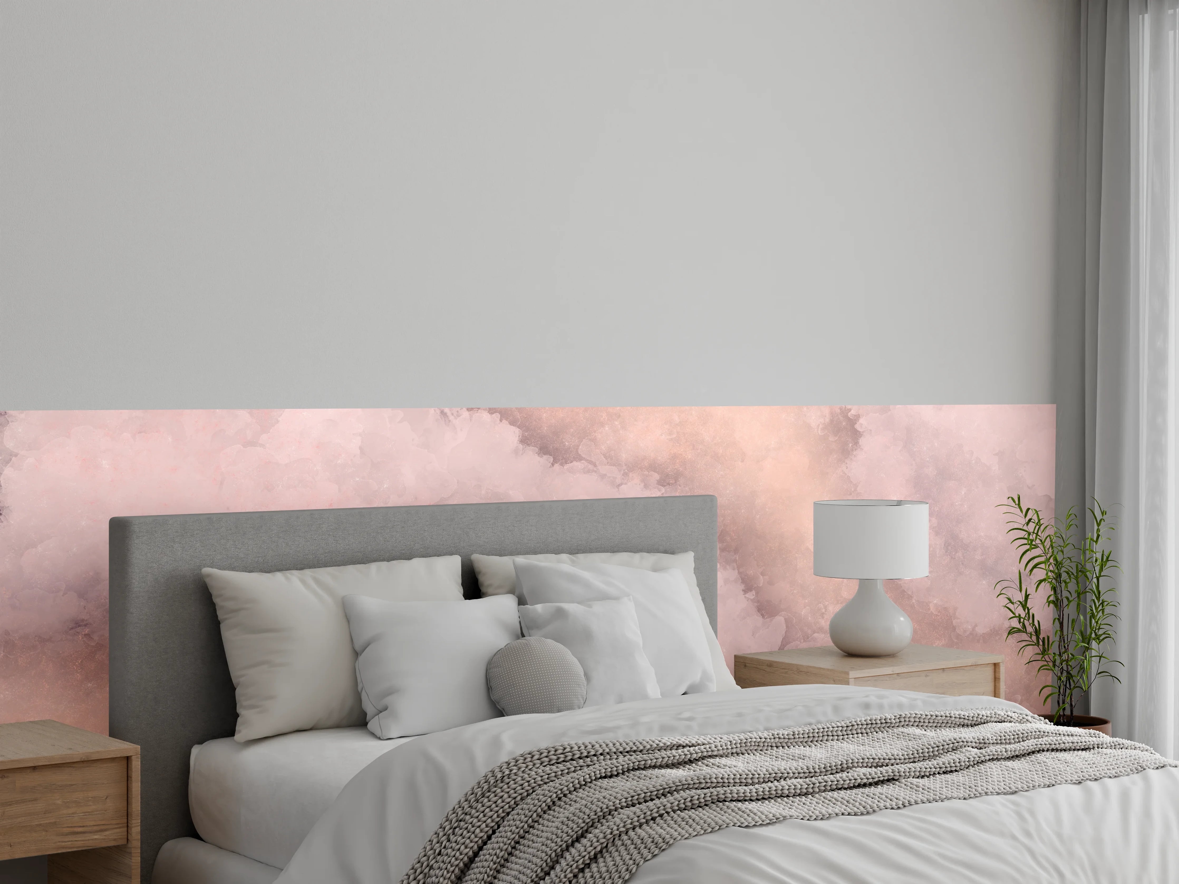Wandverkleidung Schlafzimmer - Sanft-rosa Wolkenmarmorstruktur für Wände