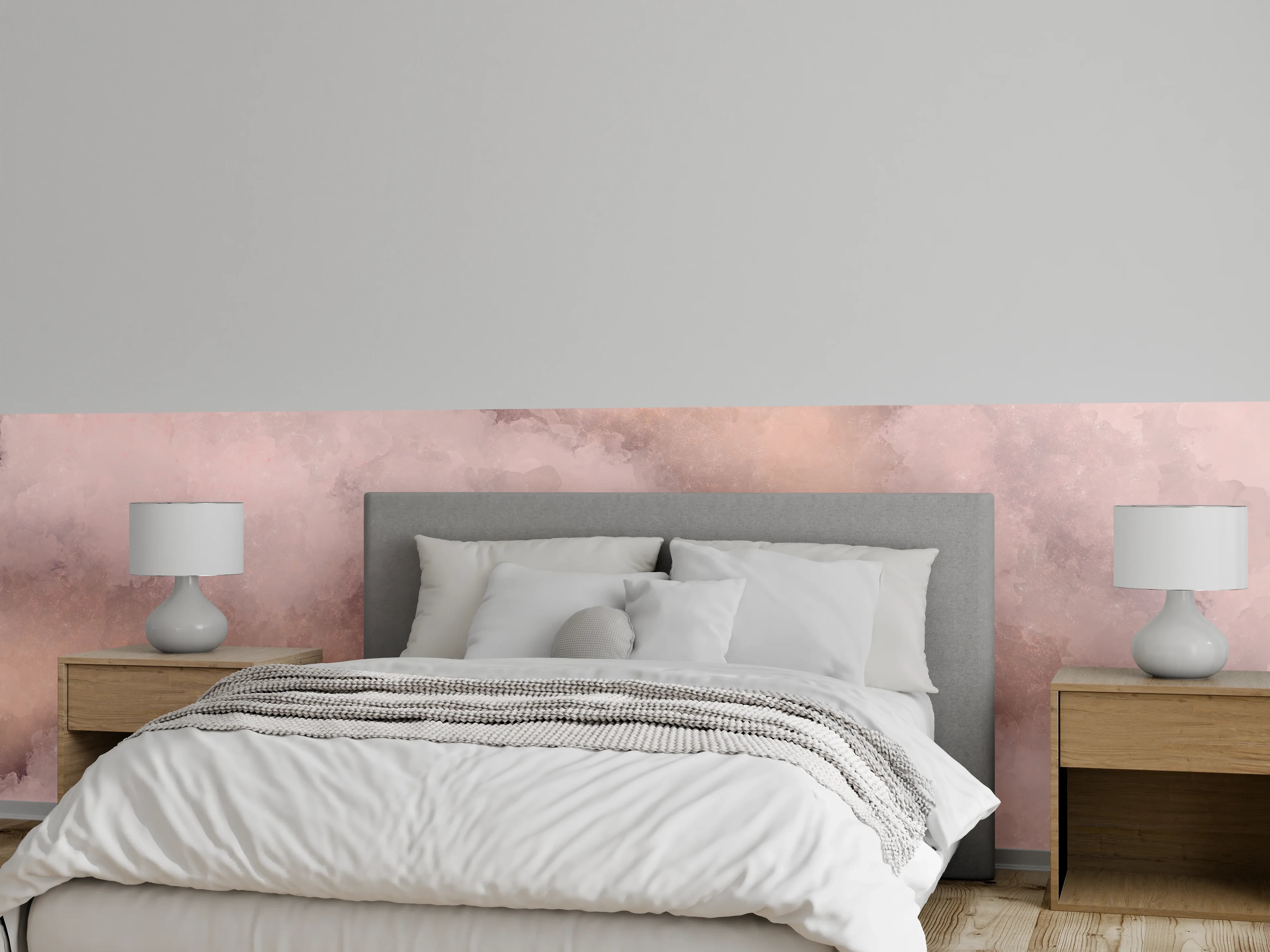 Wandverkleidung Schlafzimmer - Sanft-rosa Wolkenmarmorstruktur für Wände