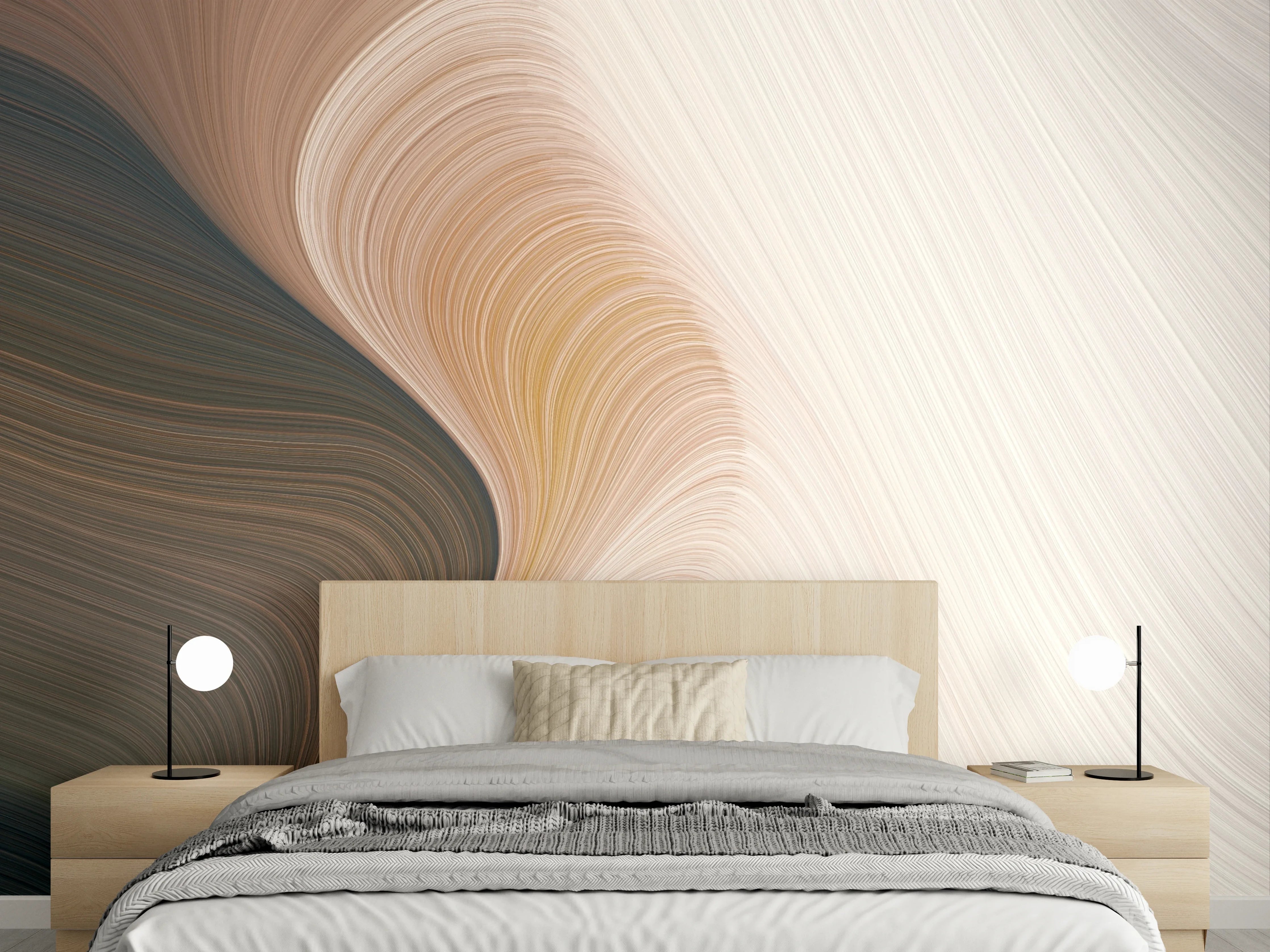 Wandverkleidung Schlafzimmer - Sanfte Erdtöne und elegante Linien