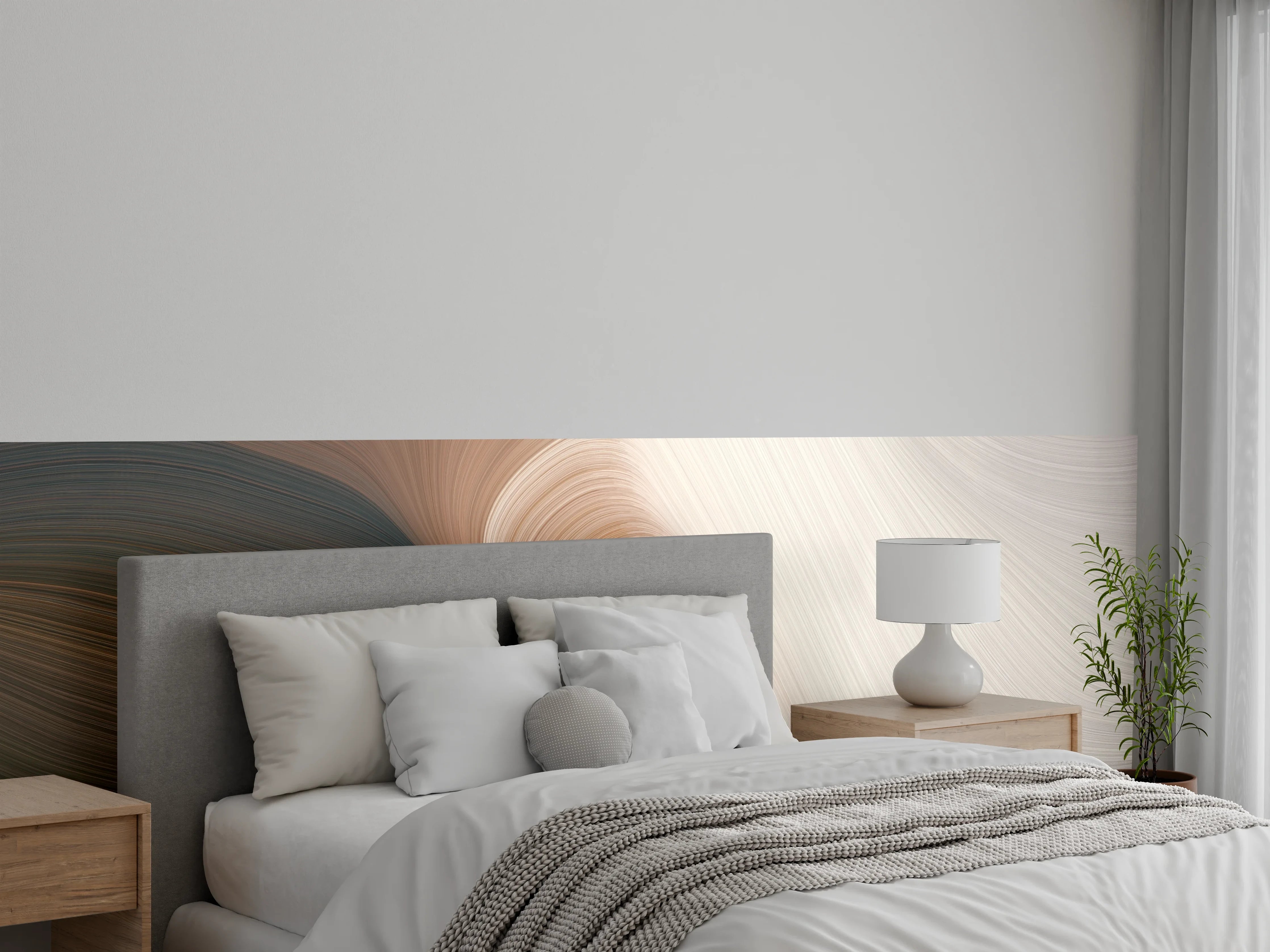 Wandverkleidung Schlafzimmer - Sanfte Erdtöne und elegante Linien