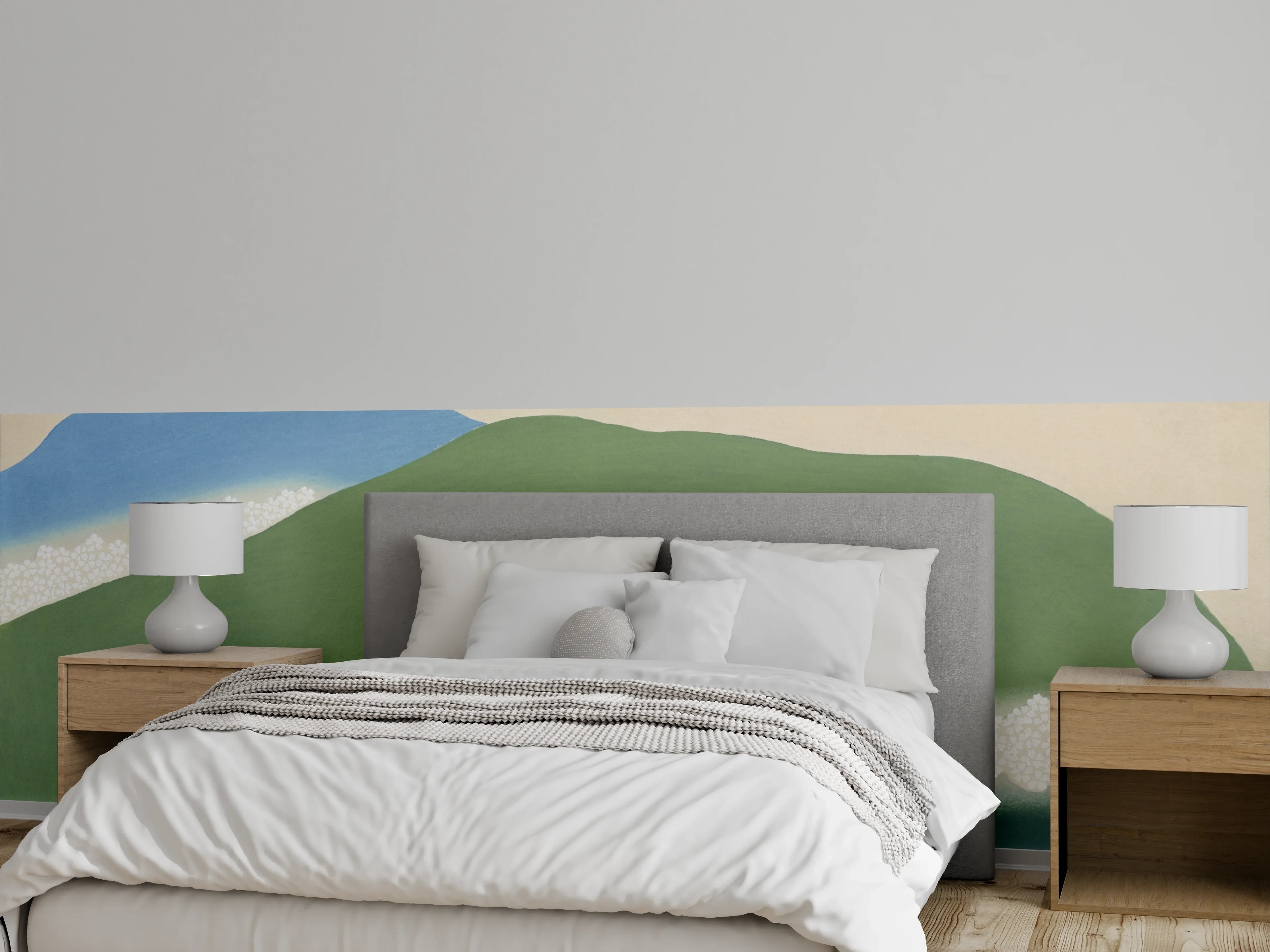 Wandverkleidung Schlafzimmer - Sanfte Hügel Abstrakte Landschaft