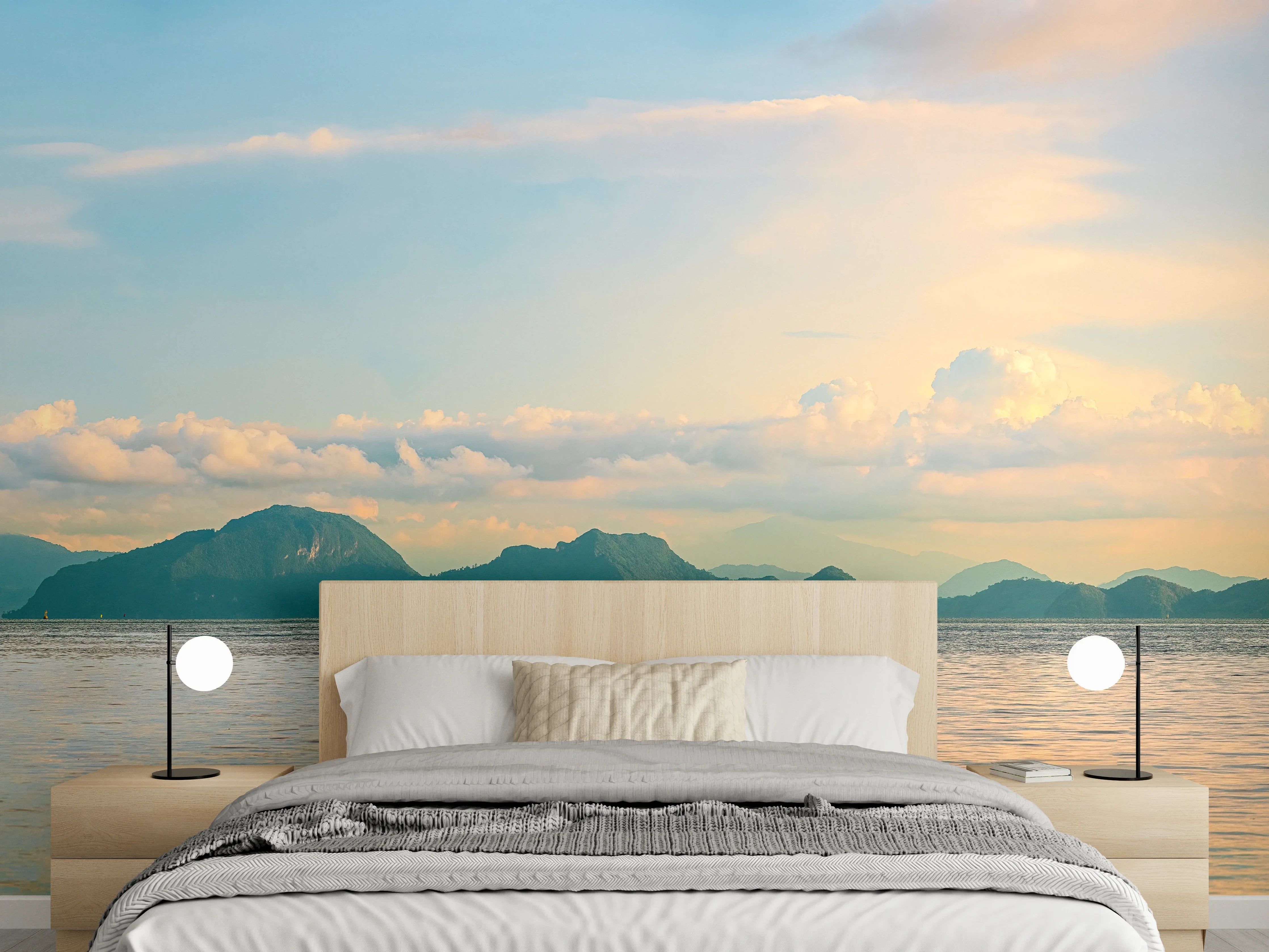 Wandverkleidung Schlafzimmer - Sanfte Meereslandschaft Panorama