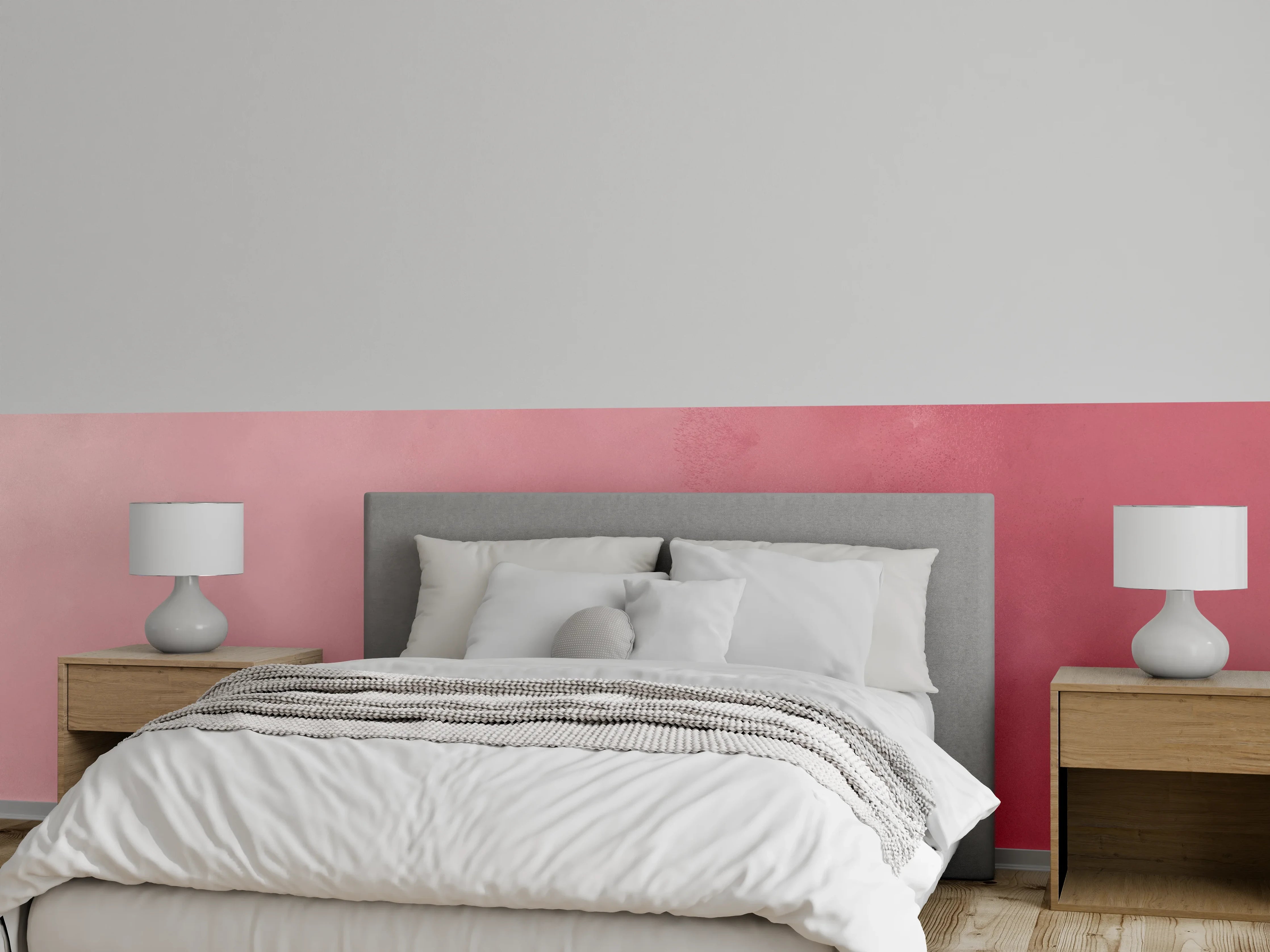Wandverkleidung Schlafzimmer - Sanfte Rosa Farbwolken Wanddekor