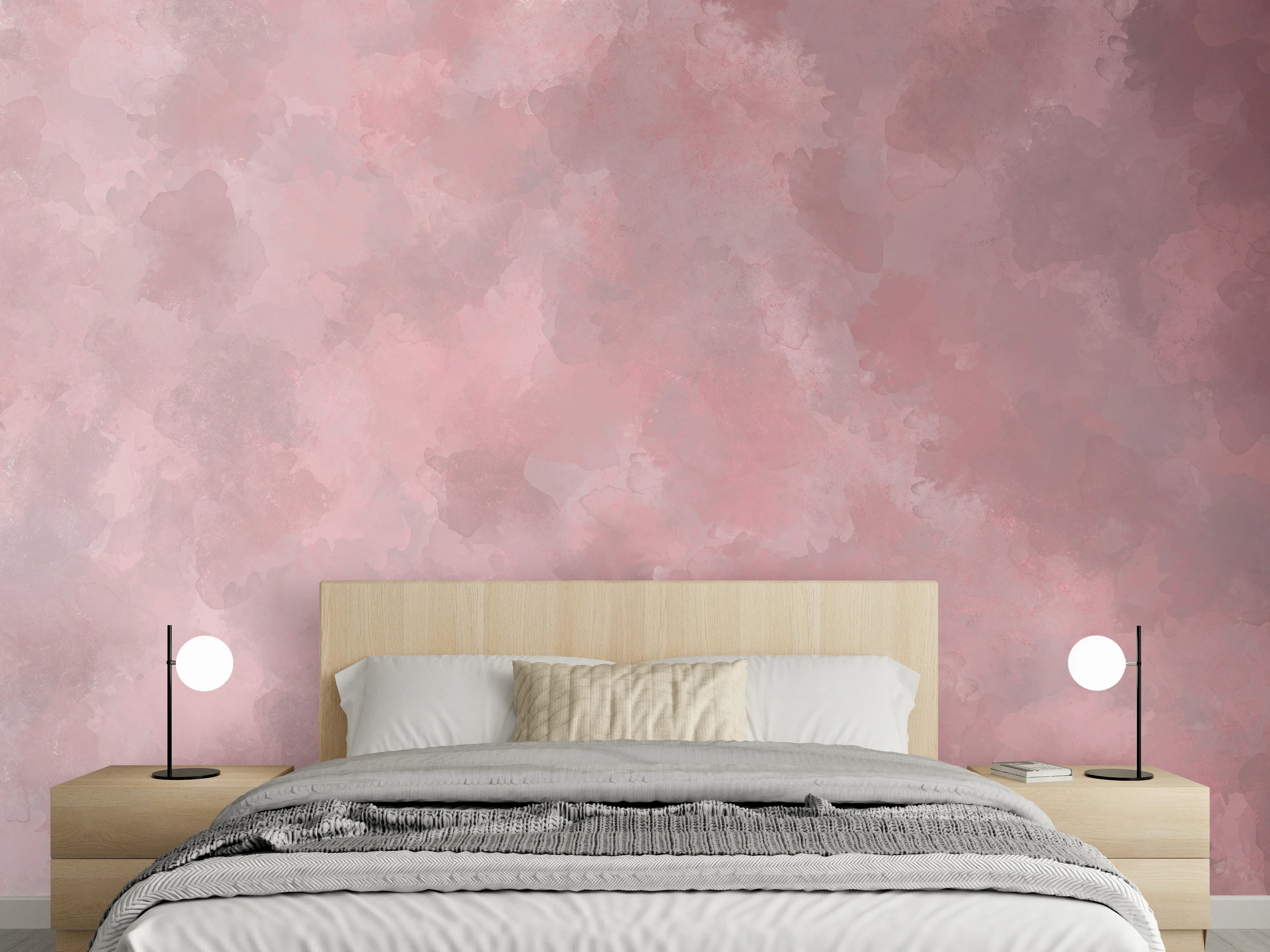 Wandverkleidung Schlafzimmer - Sanfte Rosa-Weiß-Pastell-Töne mit zarter Textur