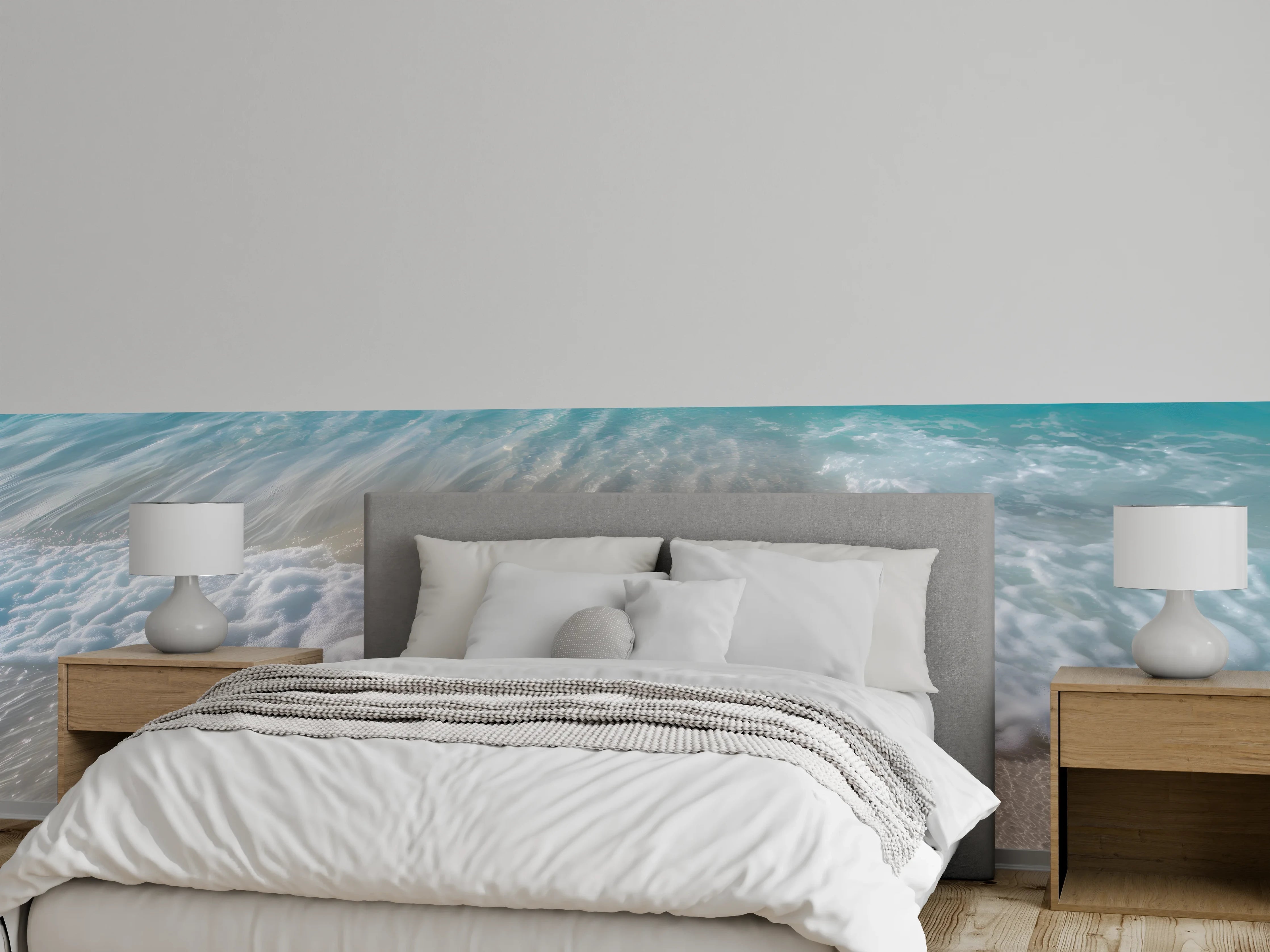 Wandverkleidung Schlafzimmer - Sanfte Wellen am weißen Sandstrand