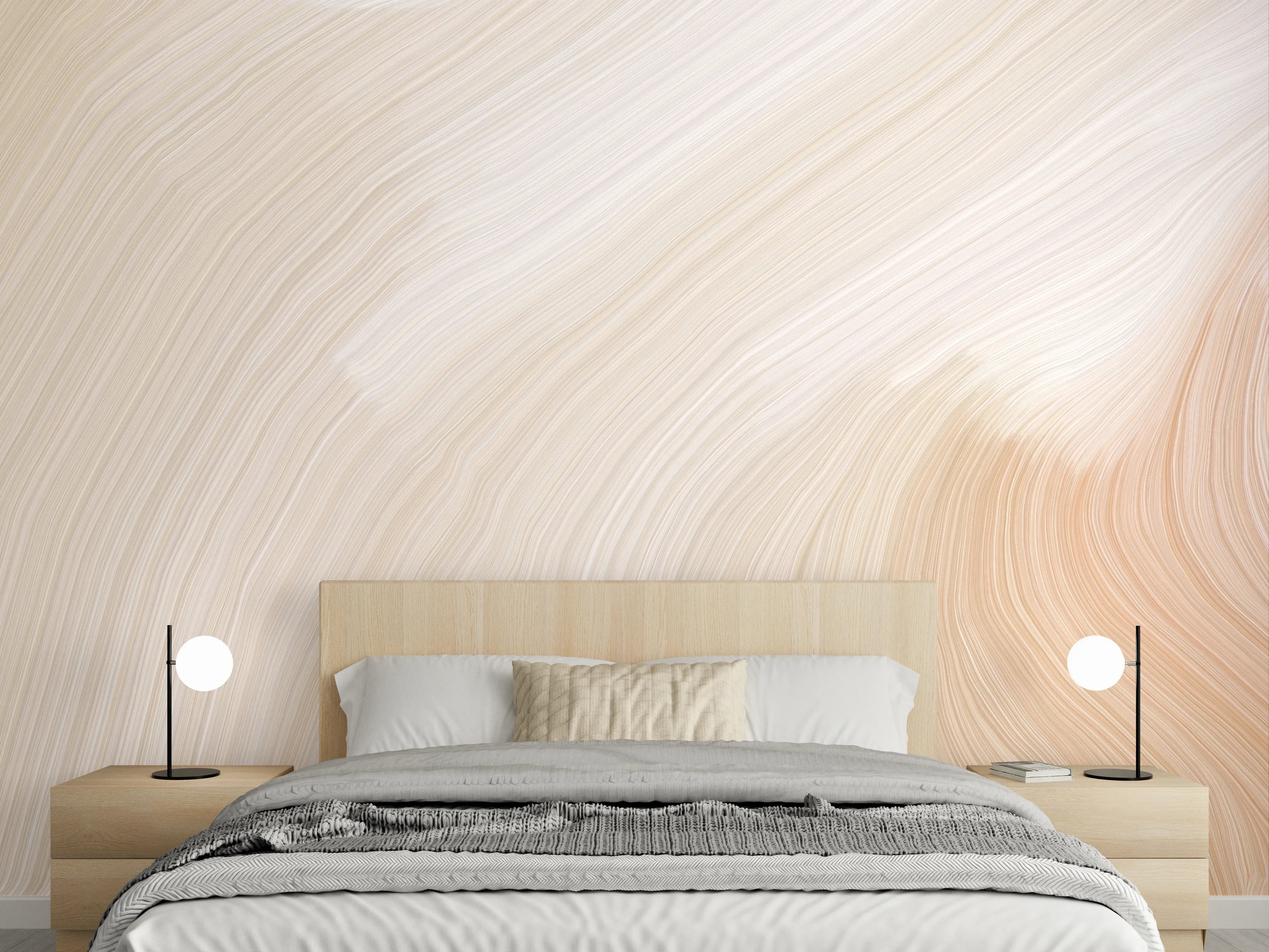 Wandverkleidung Schlafzimmer - Sanfte beige Farbabstufungen abstrakt