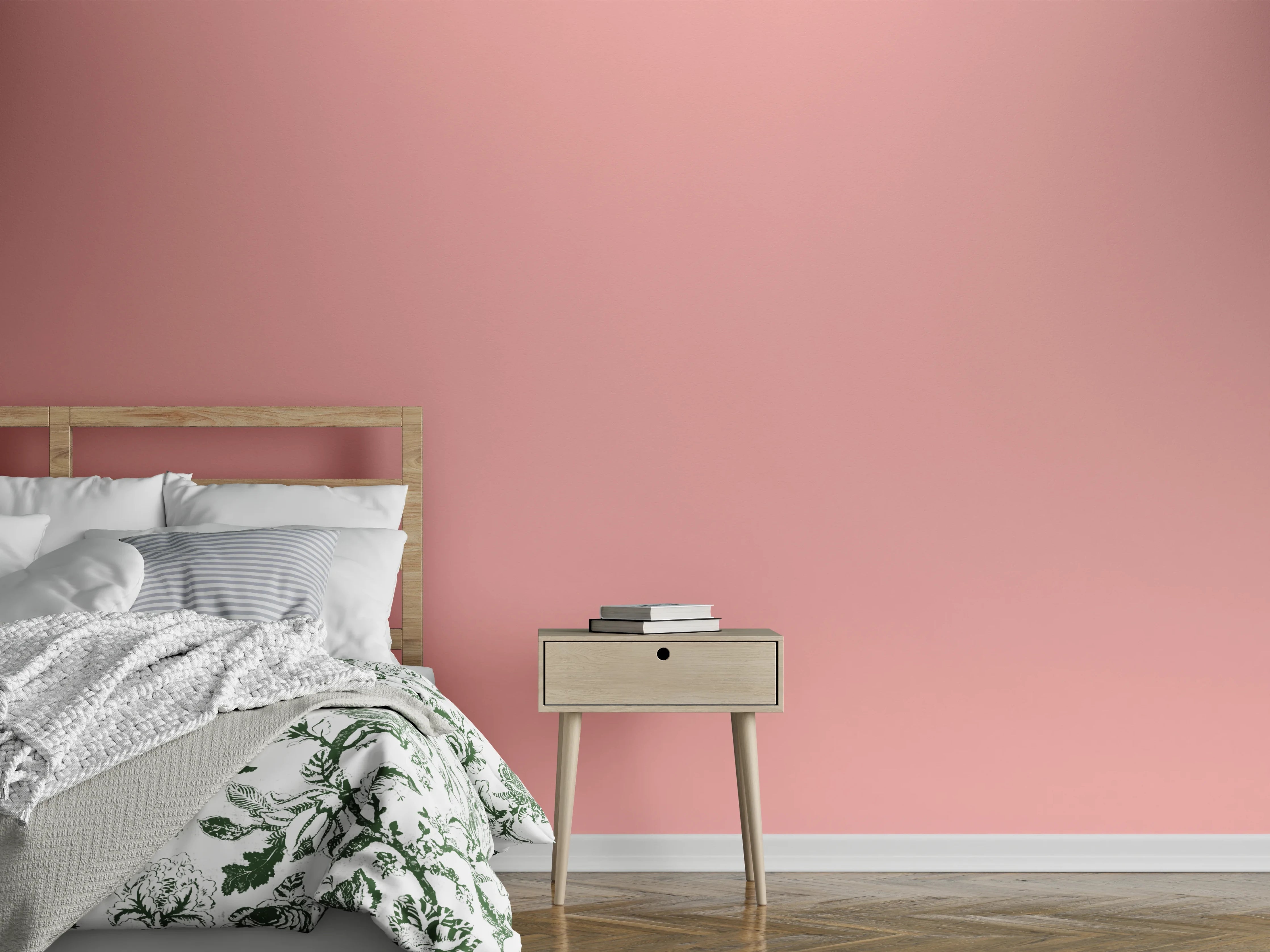 Wandverkleidung Schlafzimmer - Sanfte roséfarbene Wandgestaltung