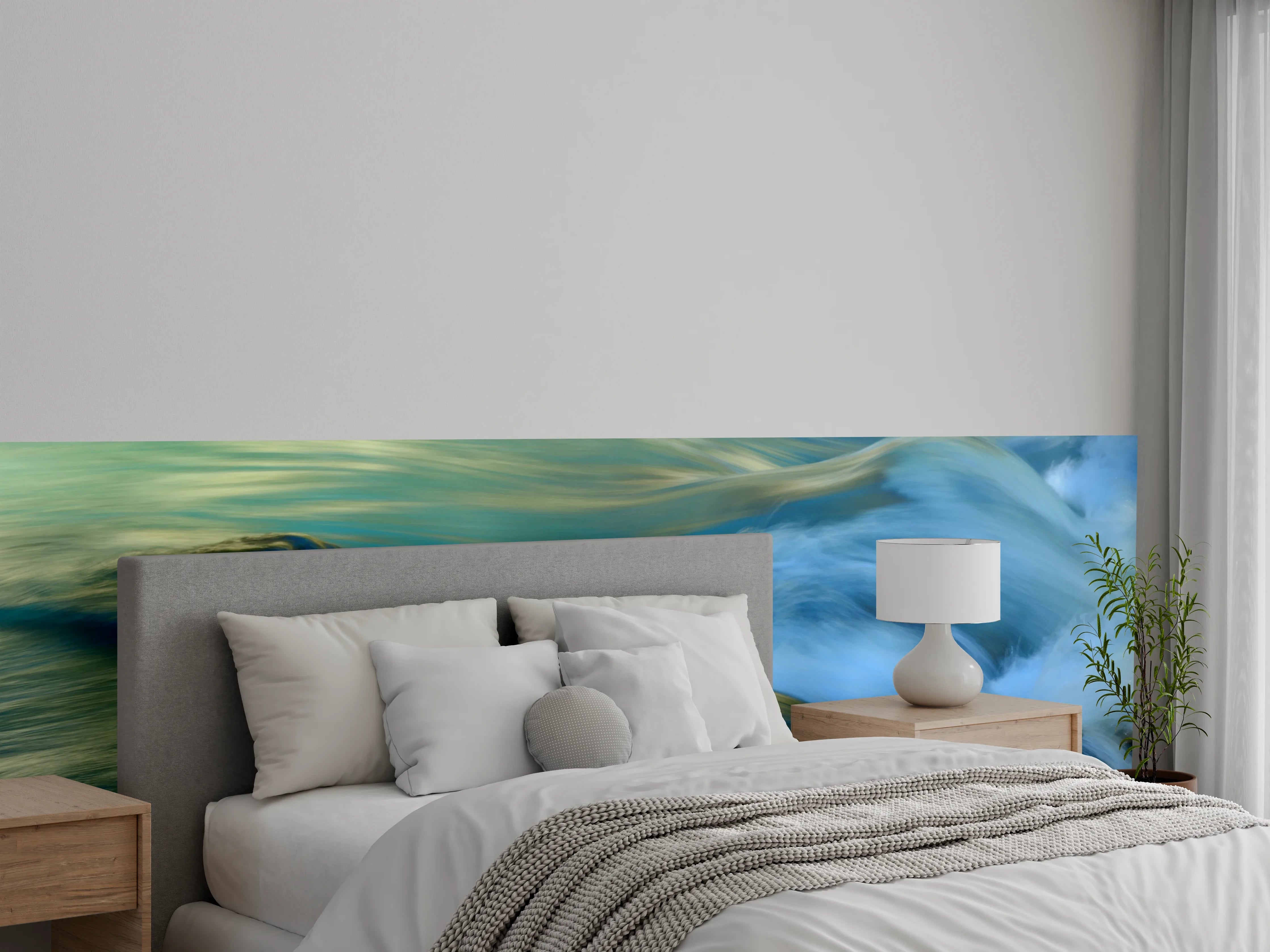 Wandverkleidung Schlafzimmer - Sanfter Gebirgsbach im Sonnenlicht