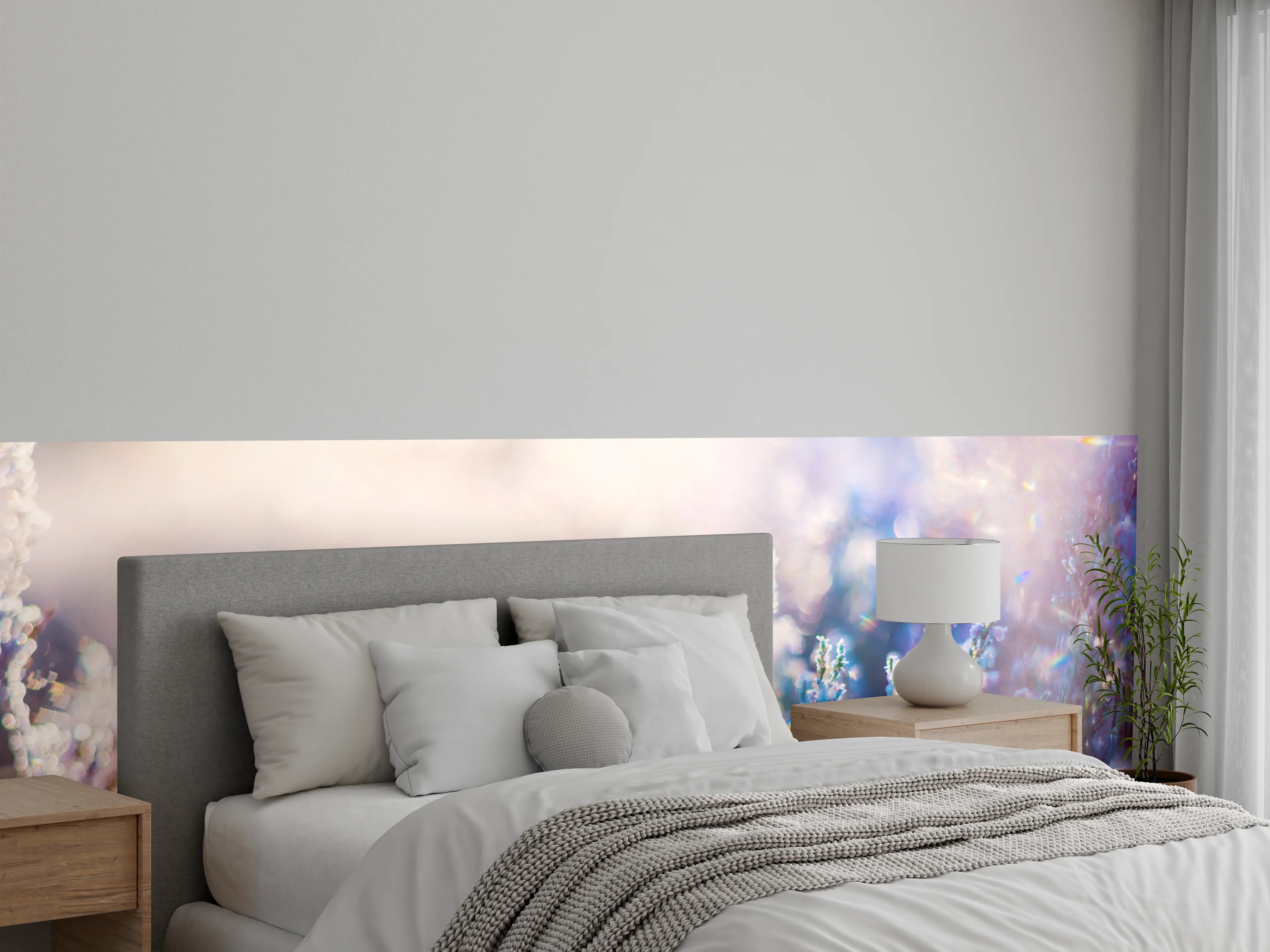 Wandverkleidung Schlafzimmer - Sanfter Lavendeltraum in Pastellfarben
