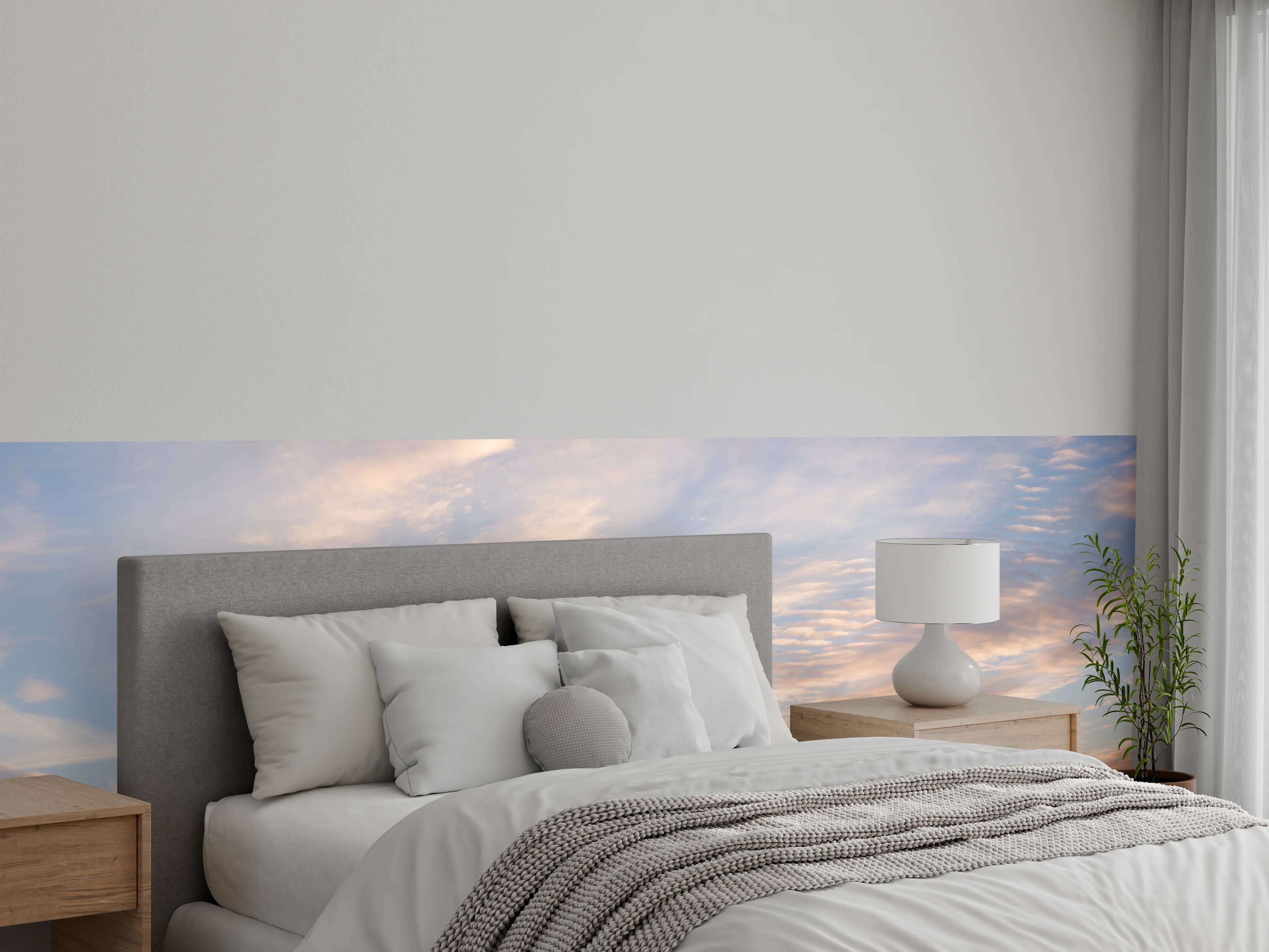 Wandverkleidung Schlafzimmer - Sanfter Sonnenuntergang Himmel Panorama