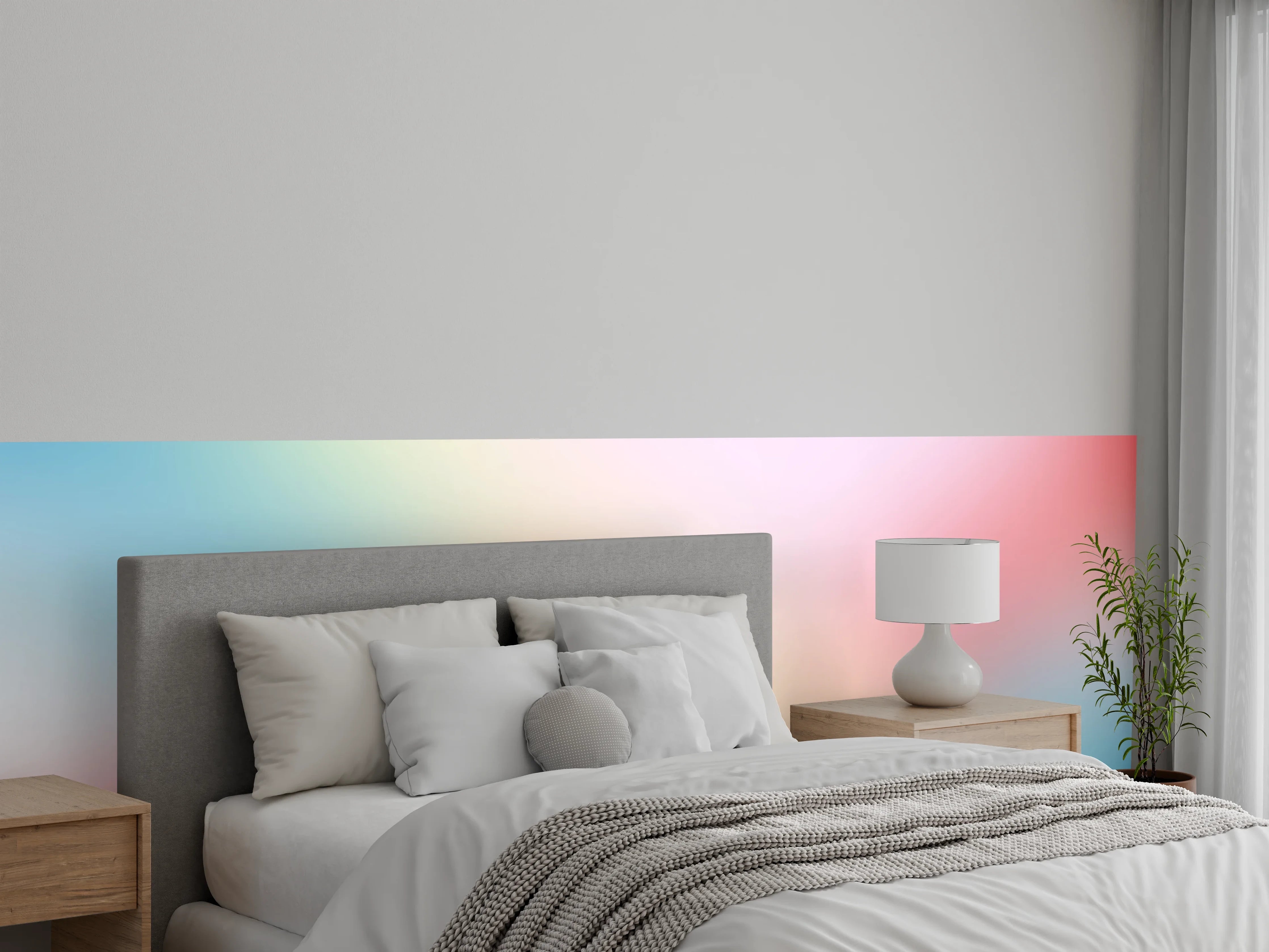 Wandverkleidung Schlafzimmer - Sanftes Pastell Farbverlauf Muster