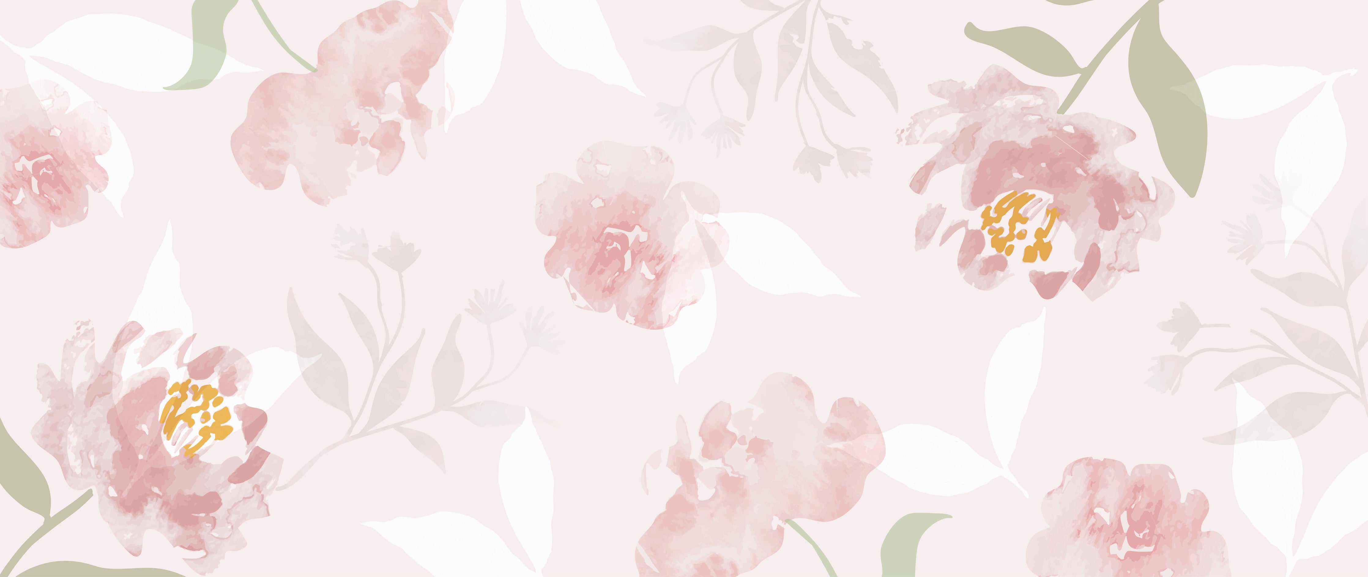 Wandverkleidung Schlafzimmer-Sanftes Rosa Blumenmuster Design