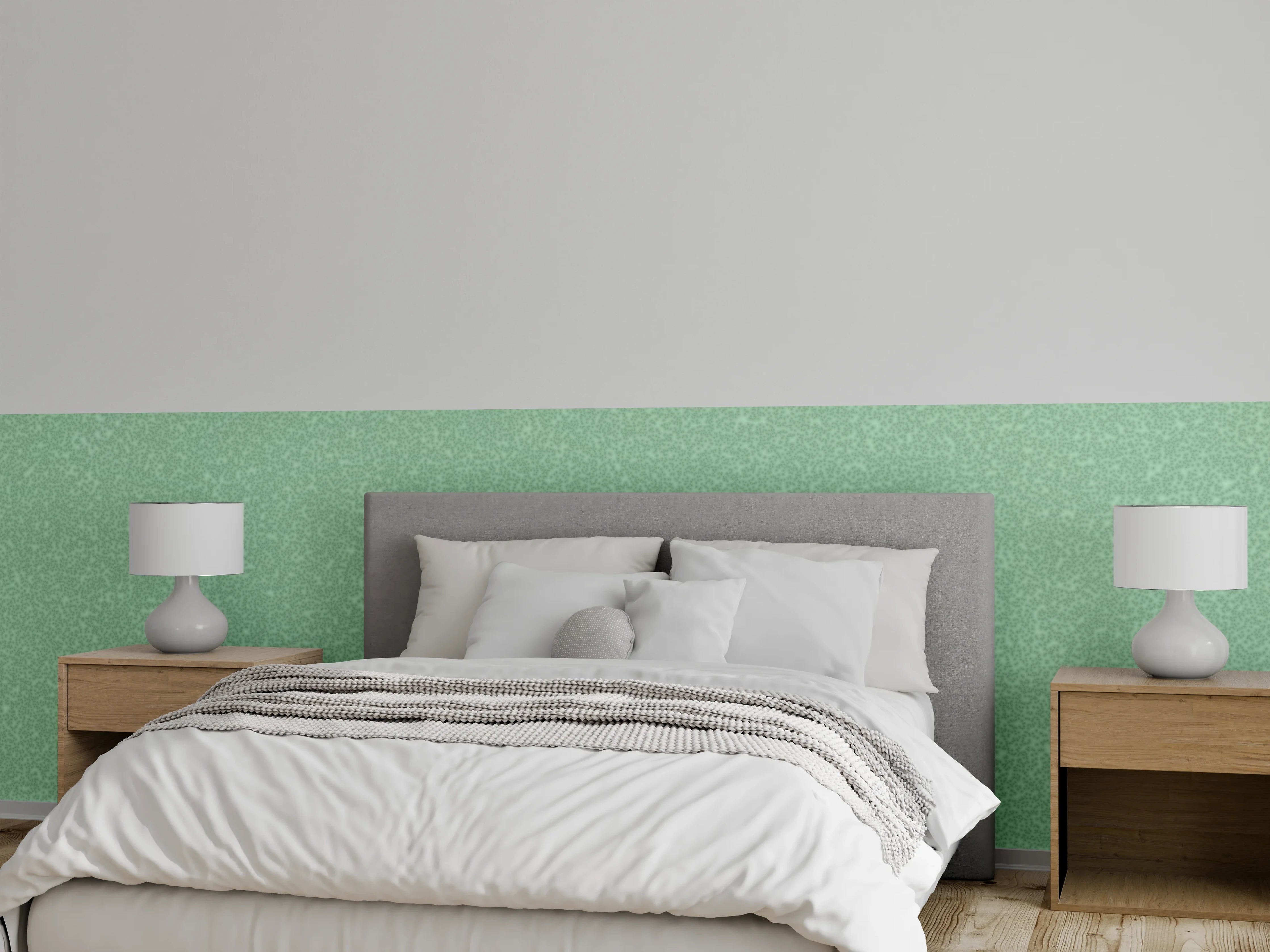Wandverkleidung Schlafzimmer - Sanftgrünes Wanddesign uni modern