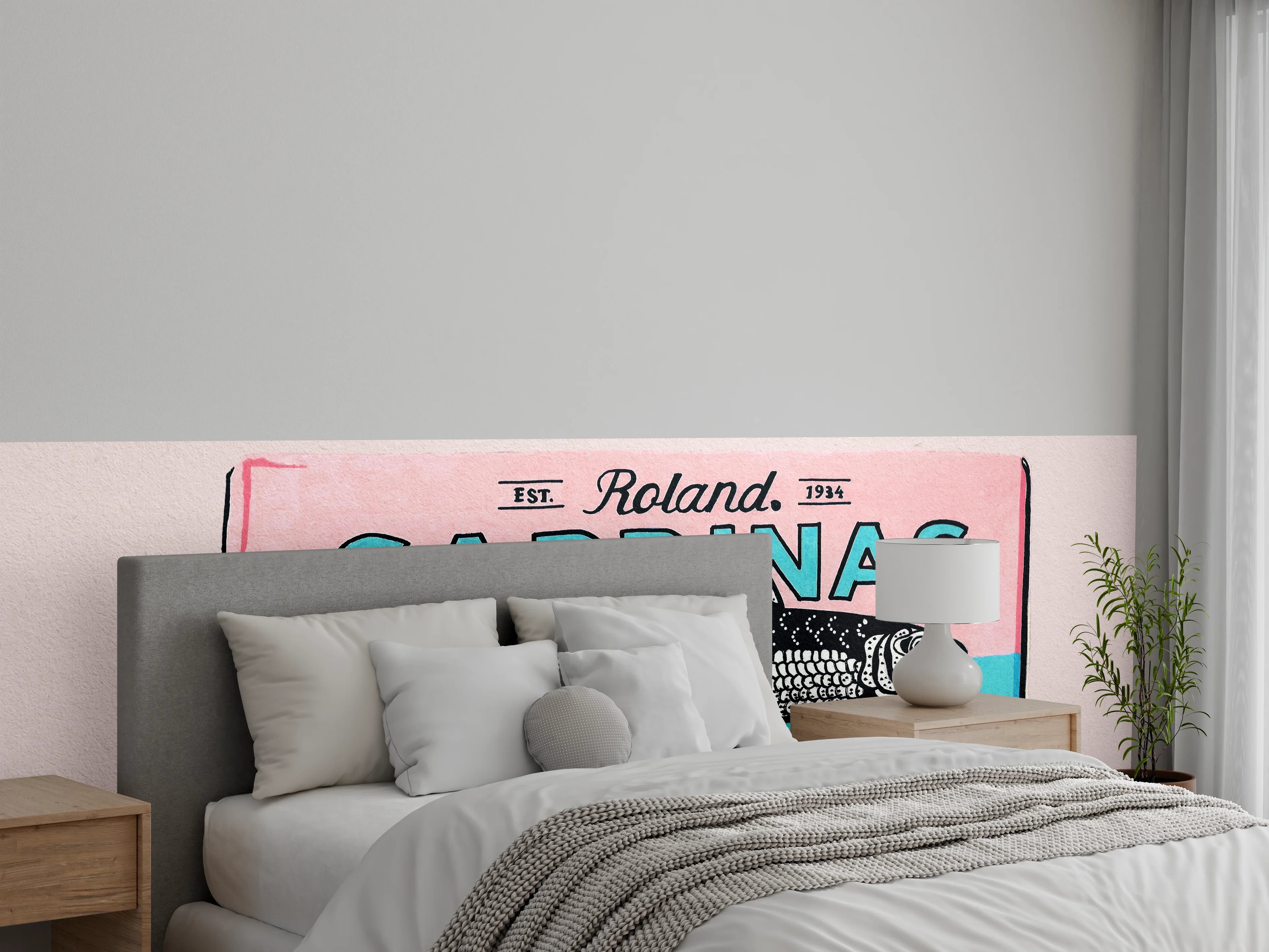 Wandverkleidung Schlafzimmer - Sardinendose Illustration Retro Look
