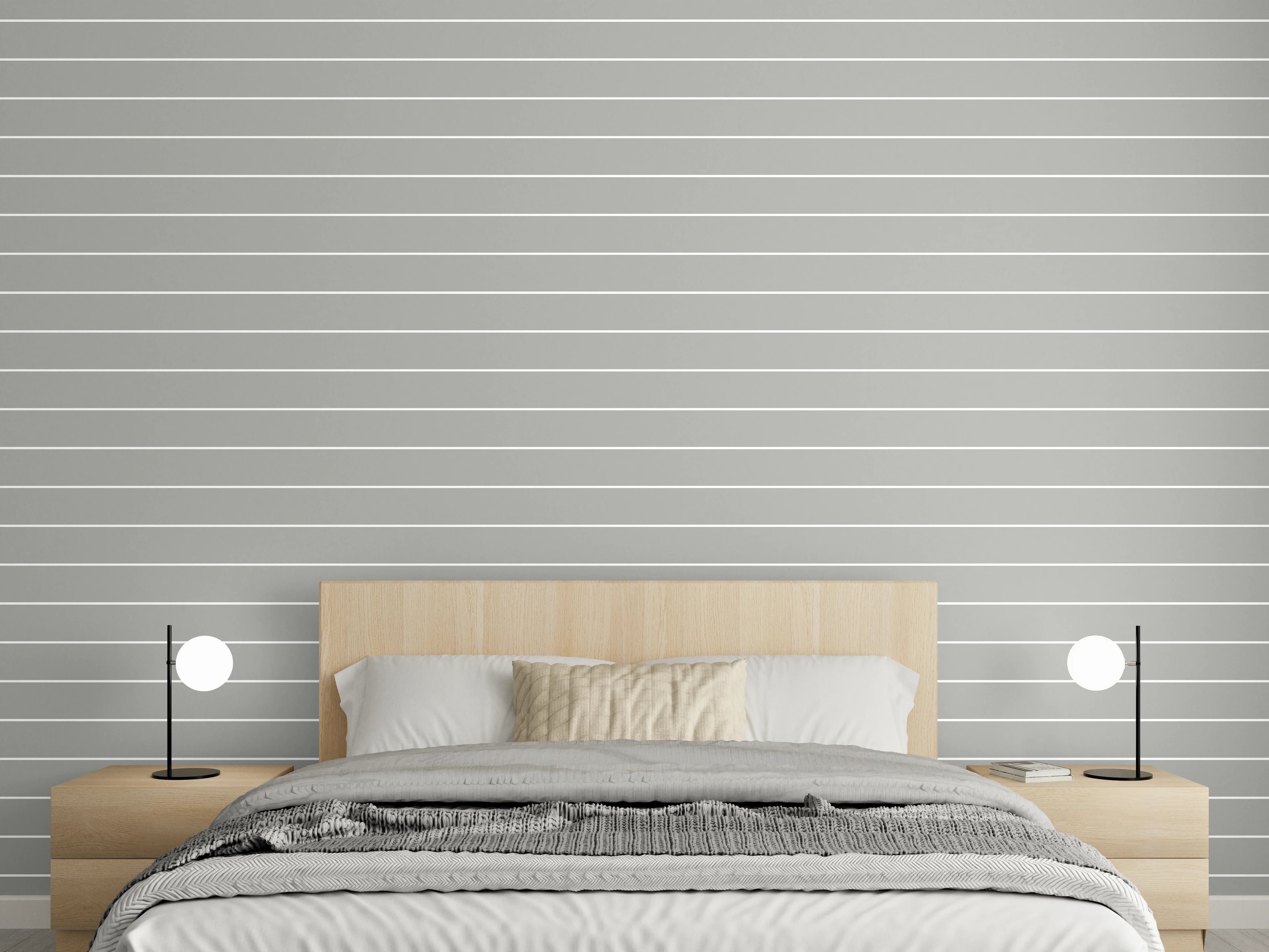 Wandverkleidung Schlafzimmer - Schlichte Graue Streifen Wanddekoration