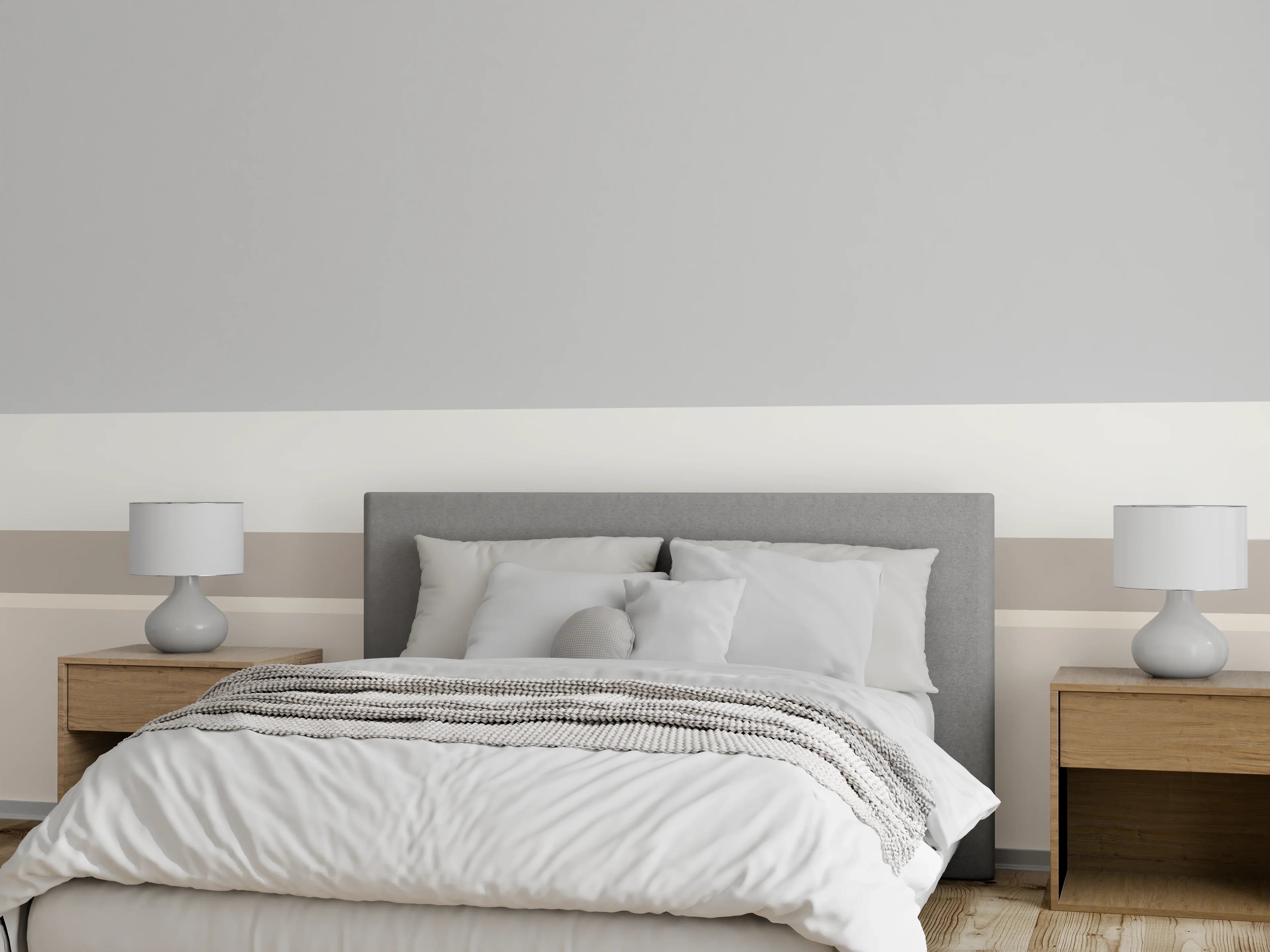 Wandverkleidung Schlafzimmer - Schlichte Weiß-Beige Wanddesign Inspiration
