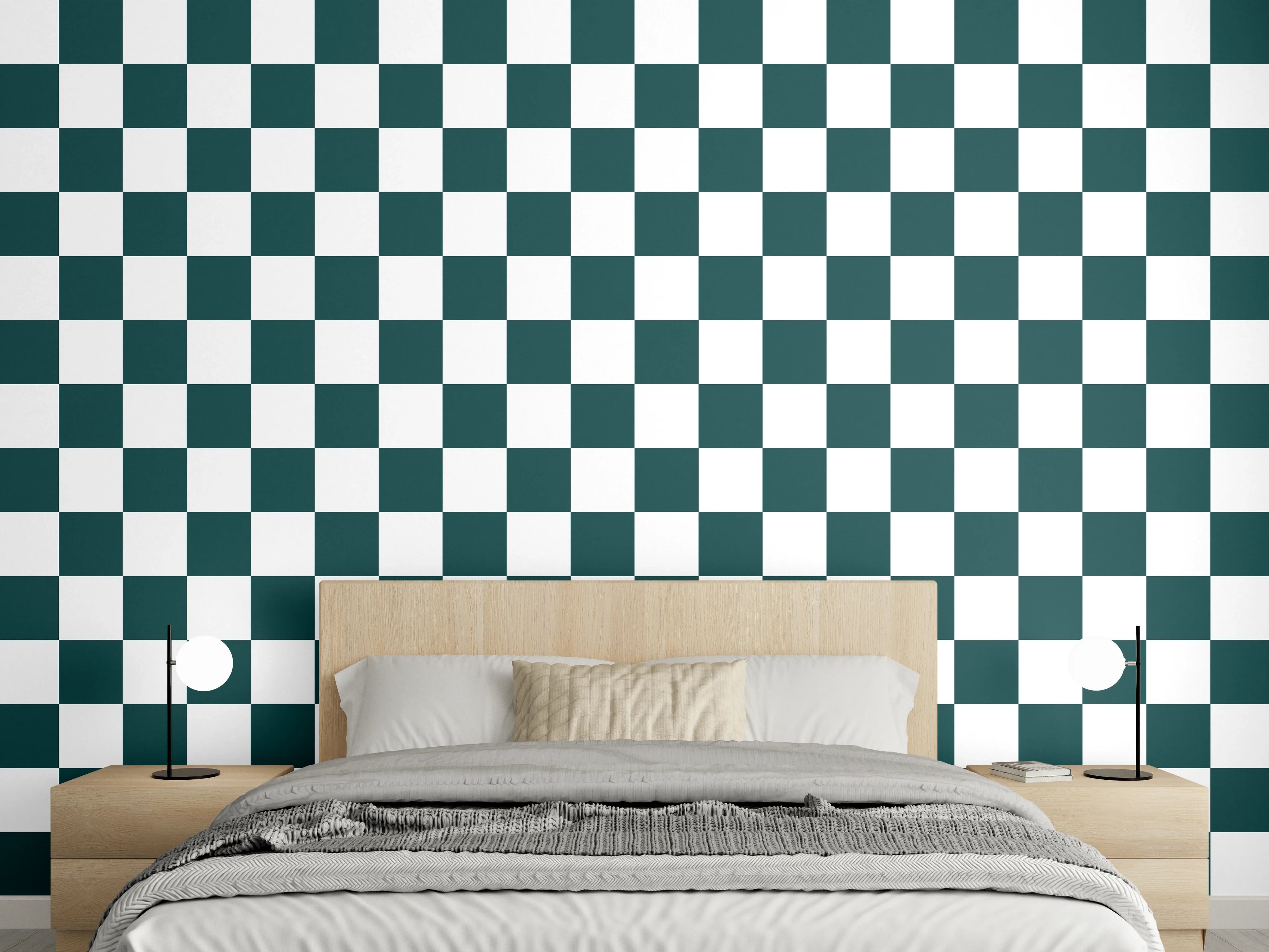 Wandverkleidung Schlafzimmer - Schlichtes Graues Geometrie-Muster
