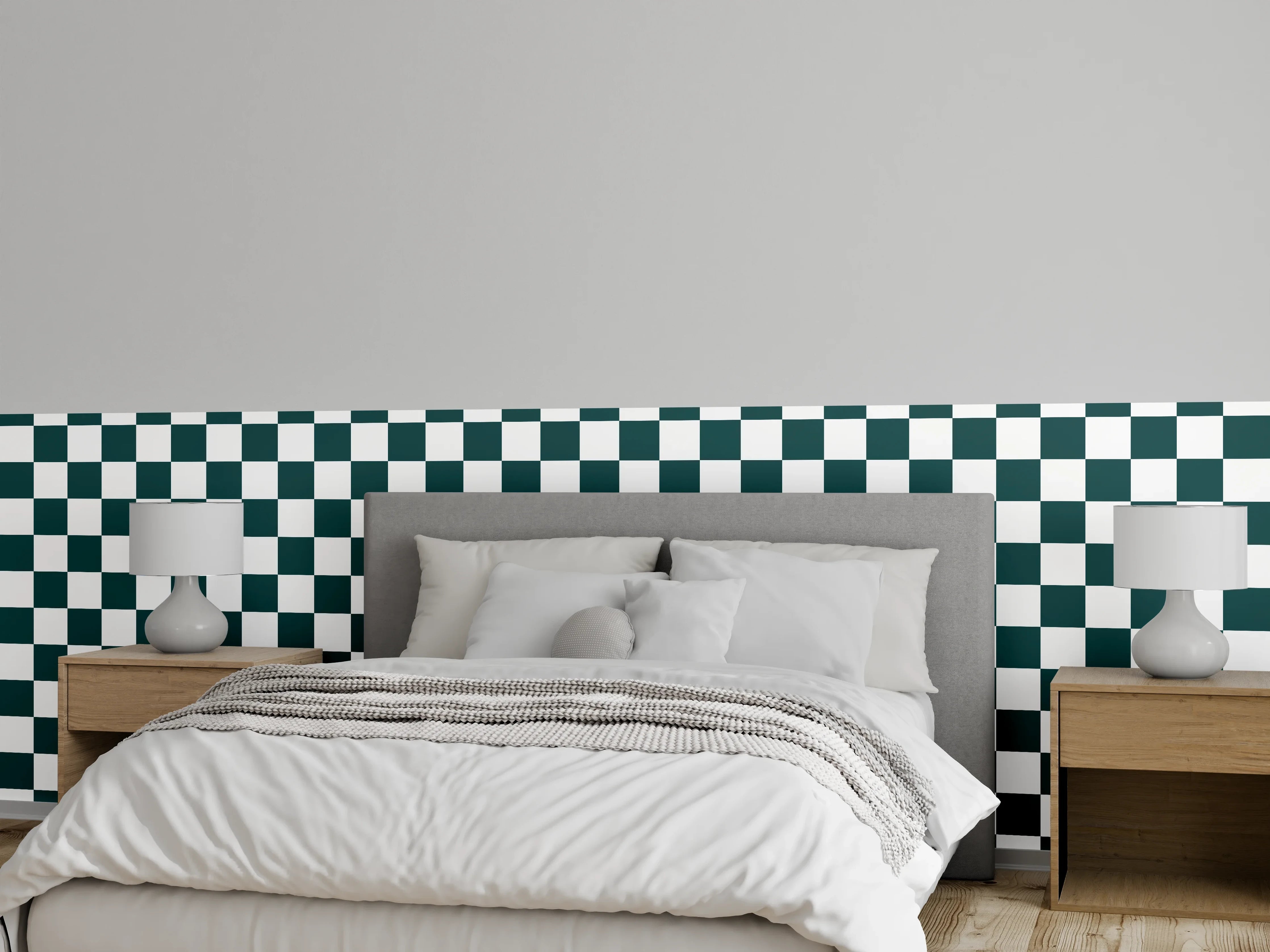Wandverkleidung Schlafzimmer - Schlichtes Graues Geometrie-Muster