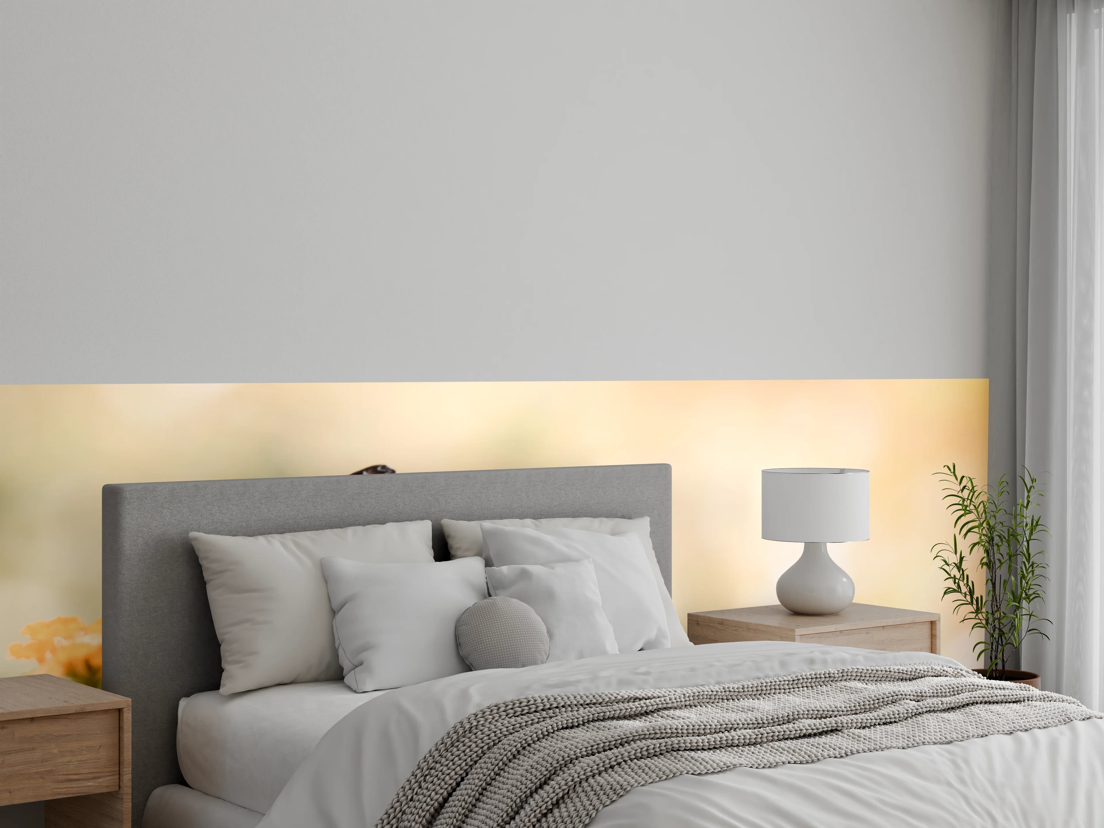 Wandverkleidung Schlafzimmer - Schmetterling auf eine orangene Blume