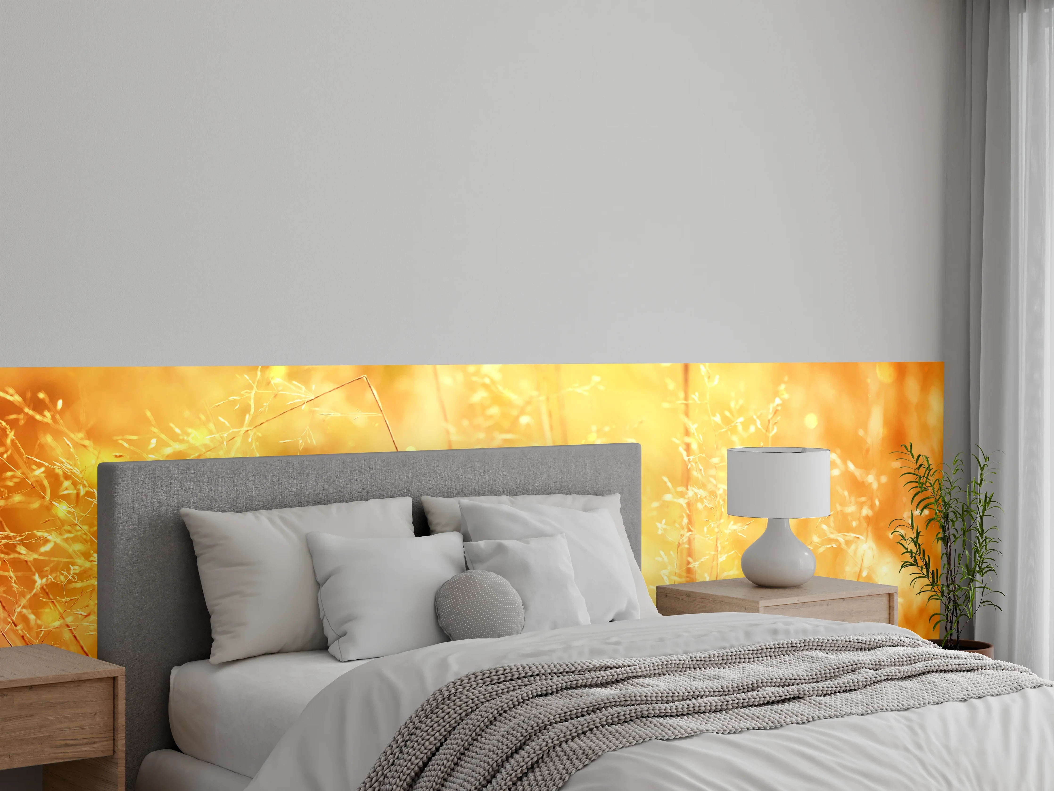 Wandverkleidung Schlafzimmer - Schmetterling im goldenen Sommergras