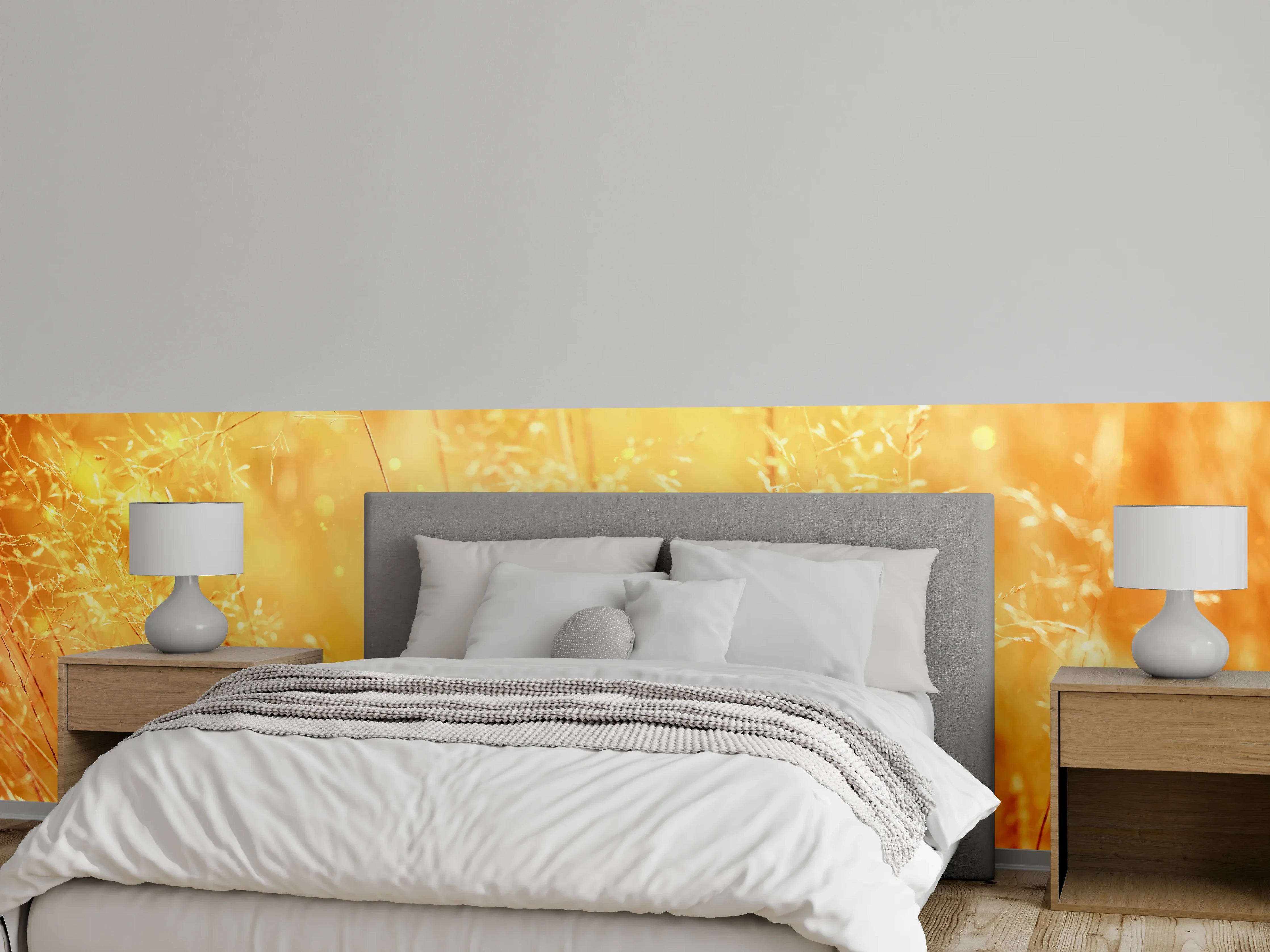 Wandverkleidung Schlafzimmer - Schmetterling im goldenen Sommergras