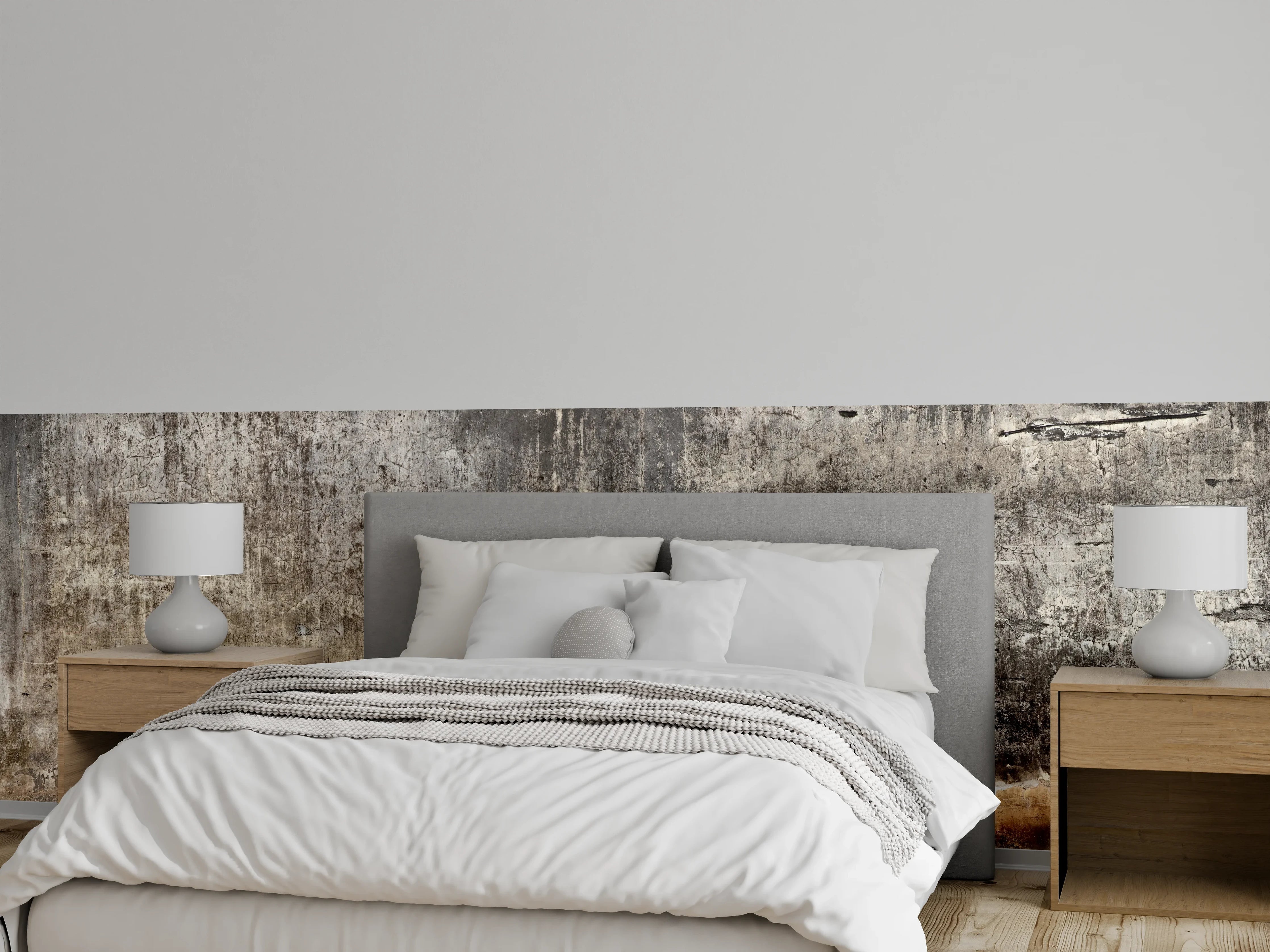 Wandverkleidung Schlafzimmer - Schmutzige Wand mit kaputtem Zementputz