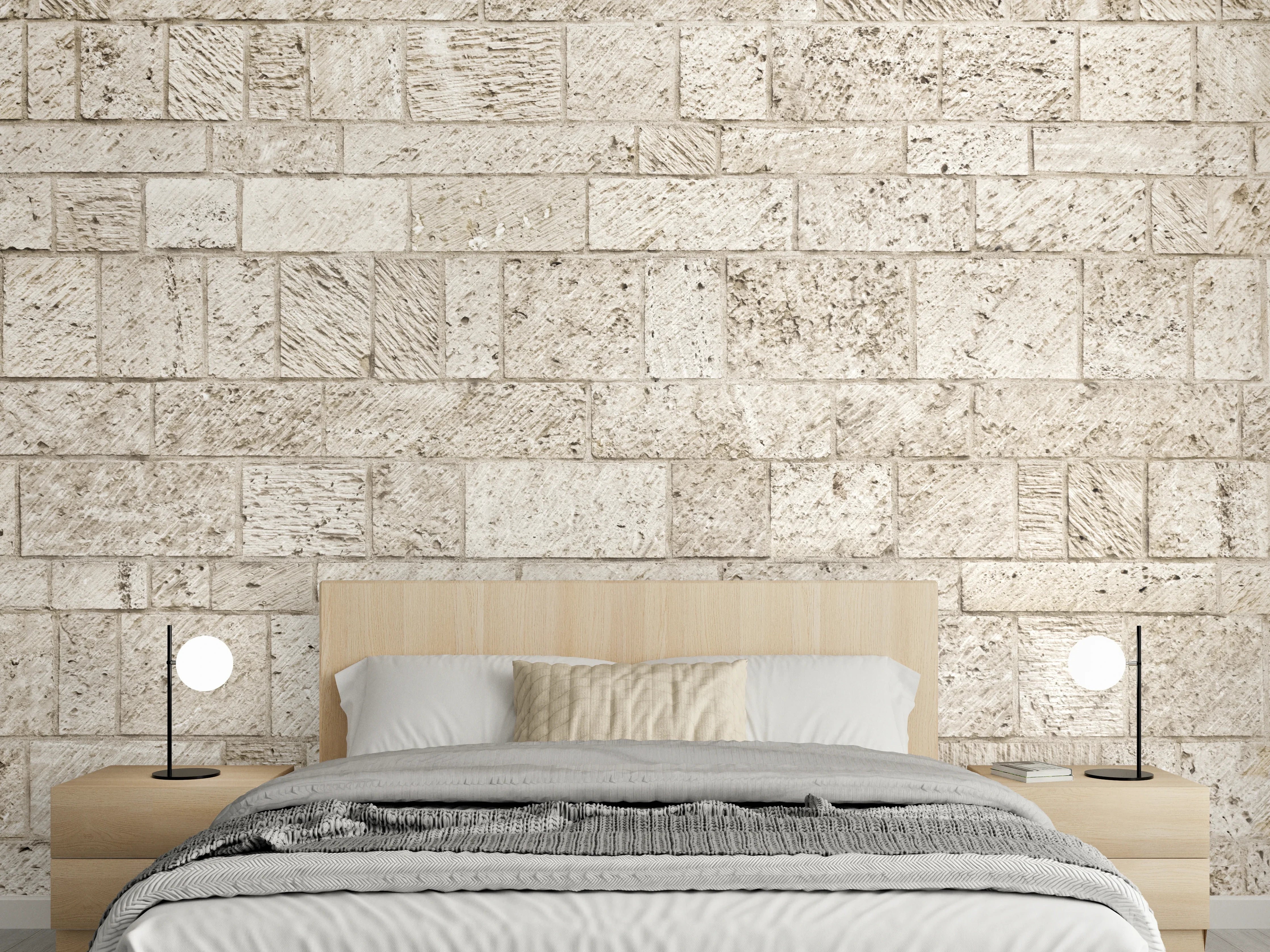 Wandverkleidung Schlafzimmer - Schöne Steinfassade im Panoramaformat