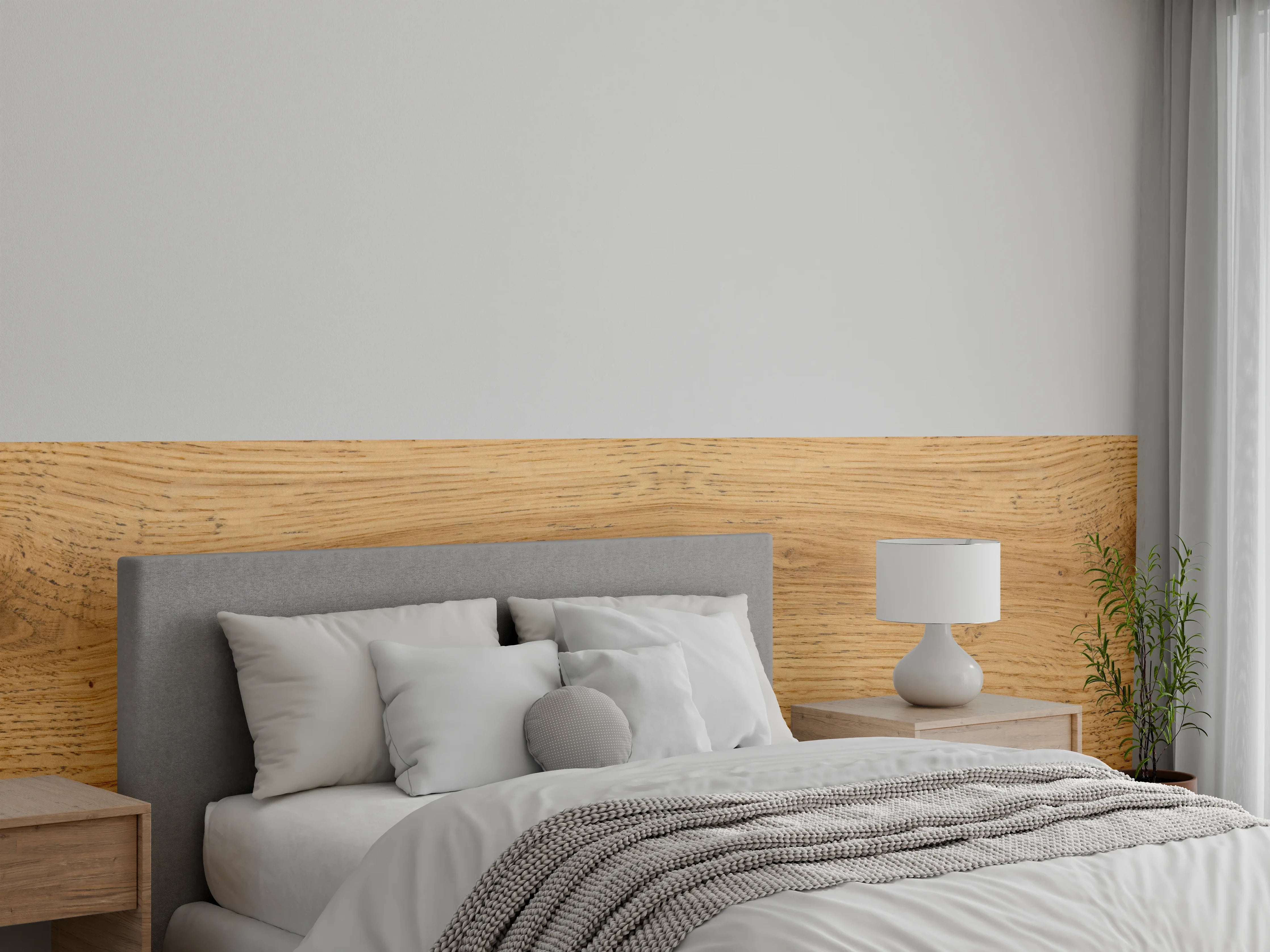 Wandverkleidung Schlafzimmer - Schöne helle Holzplatte