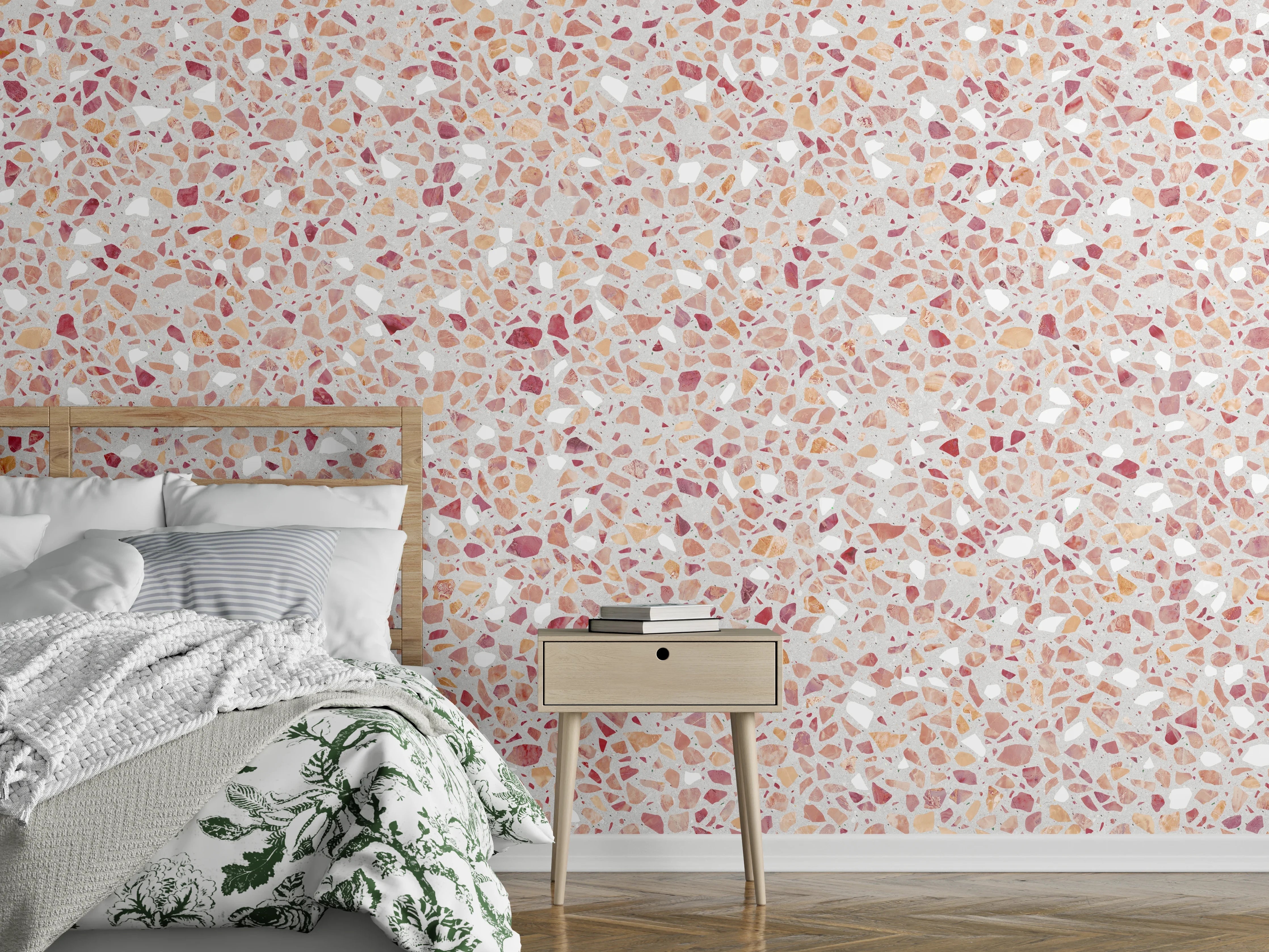 Wandverkleidung Schlafzimmer - Schöne rote Terrazzo Stein Textur