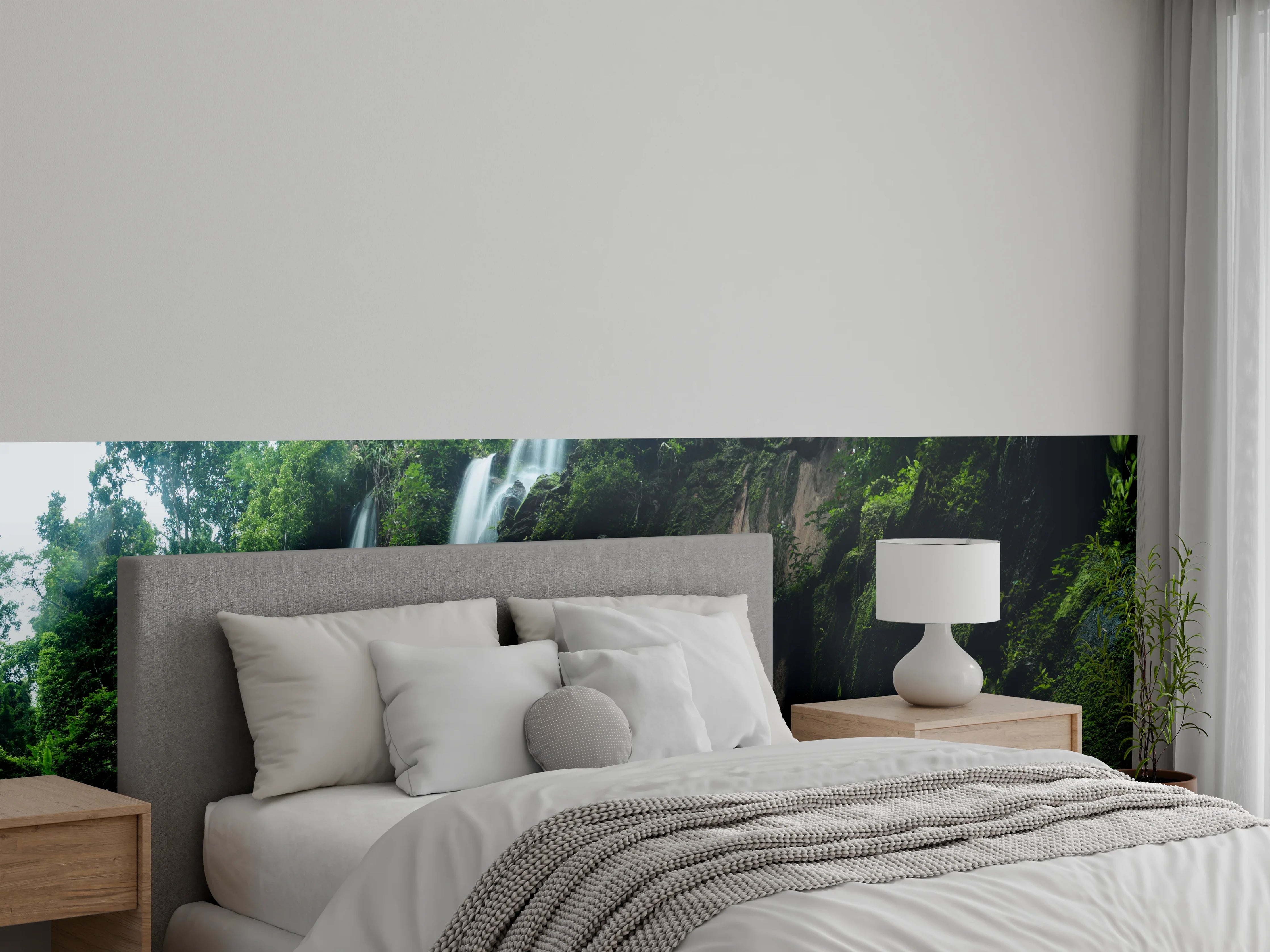 Wandverkleidung Schlafzimmer - Schöner Wasserfall im Dschungel