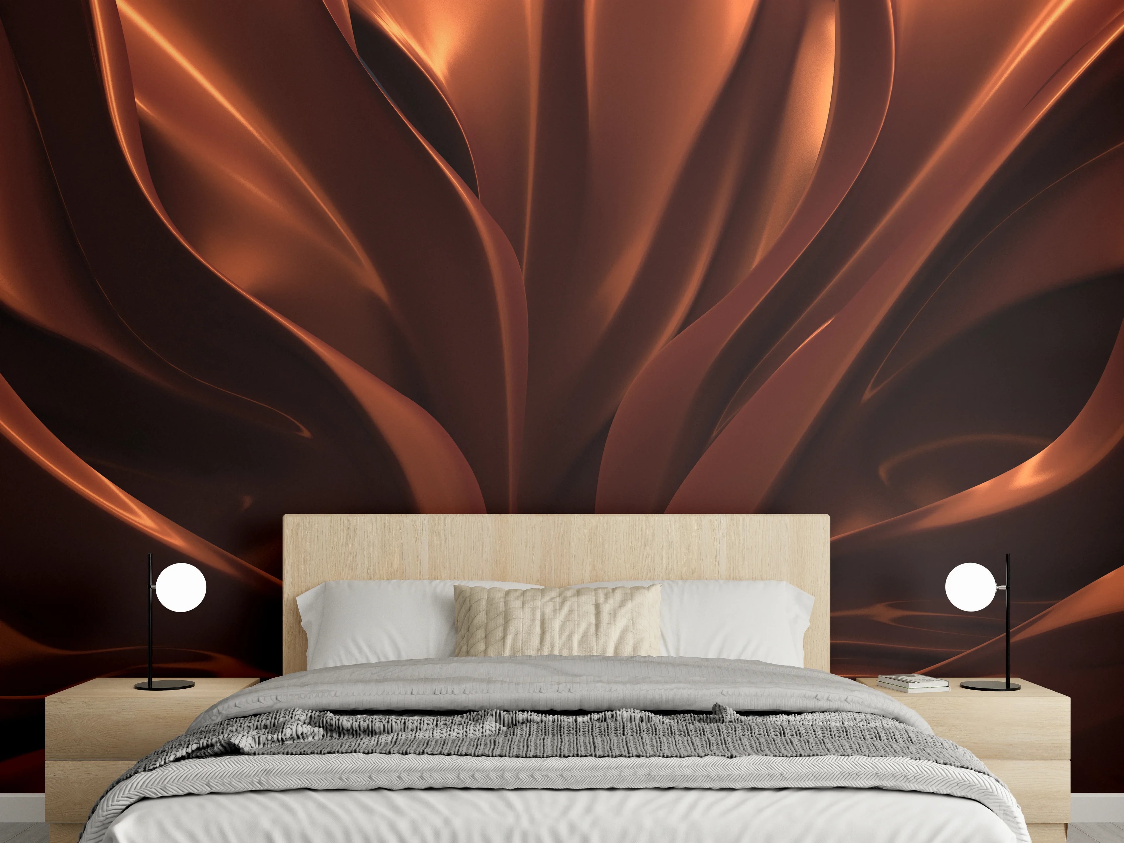 Wandverkleidung Schlafzimmer - Schokoladen-Optik: Elegante Wellenstruktur