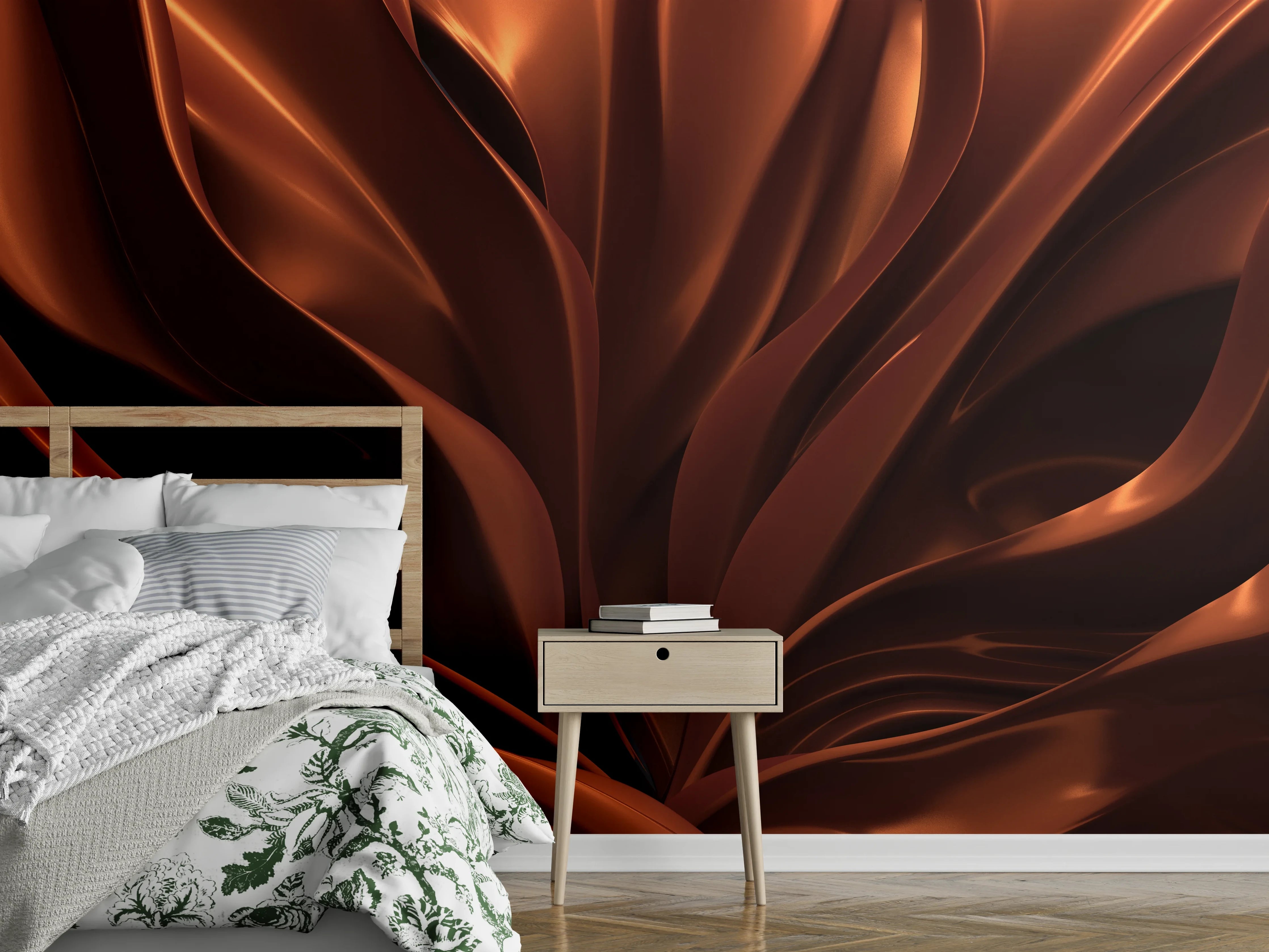 Wandverkleidung Schlafzimmer - Schokoladen-Optik: Elegante Wellenstruktur