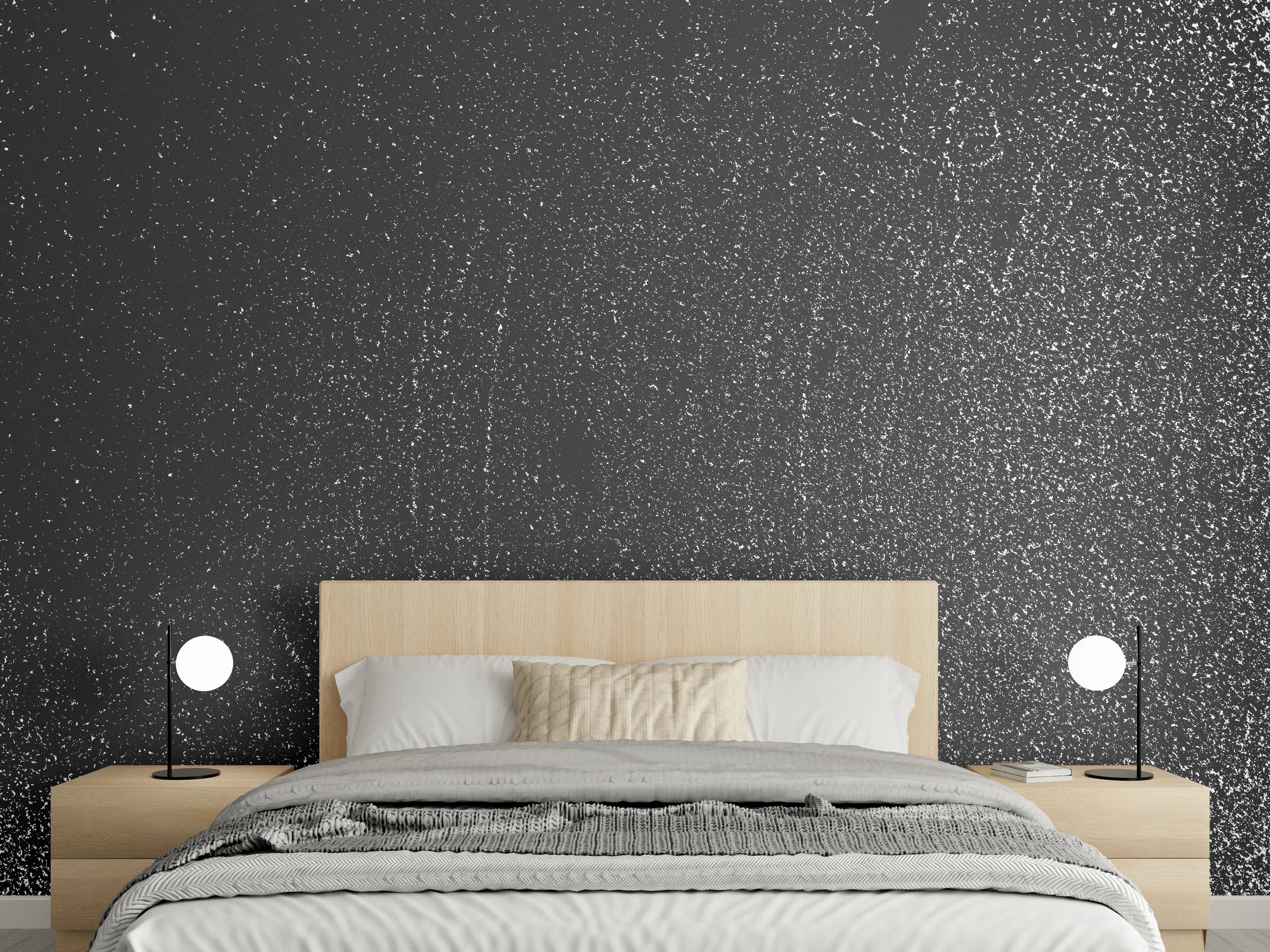 Wandverkleidung Schlafzimmer - Schwarz-Graue Textur mit feinem Muster