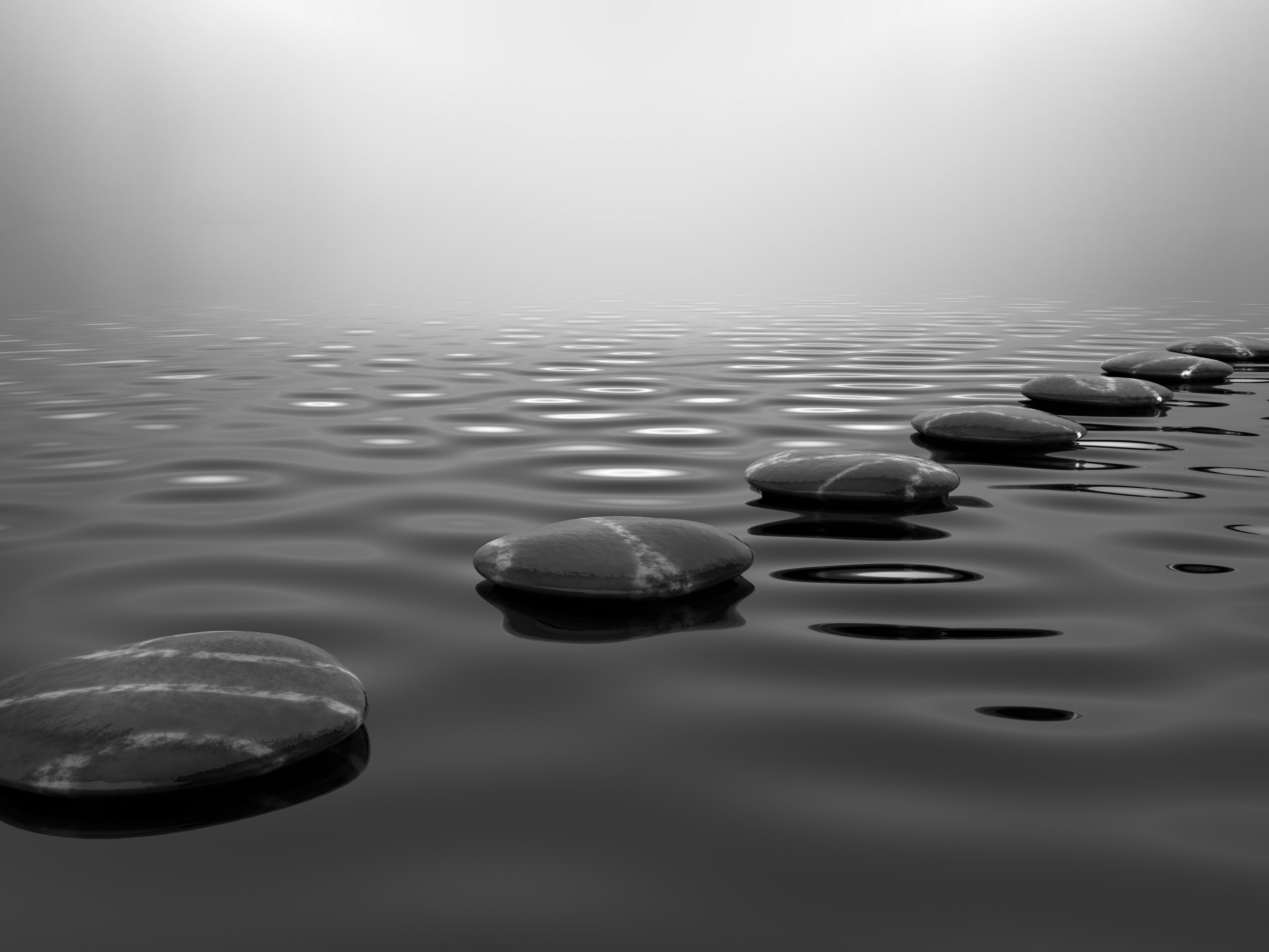 Wandverkleidung Schlafzimmer-Schwarz-Weiß Landschaft am Wasser