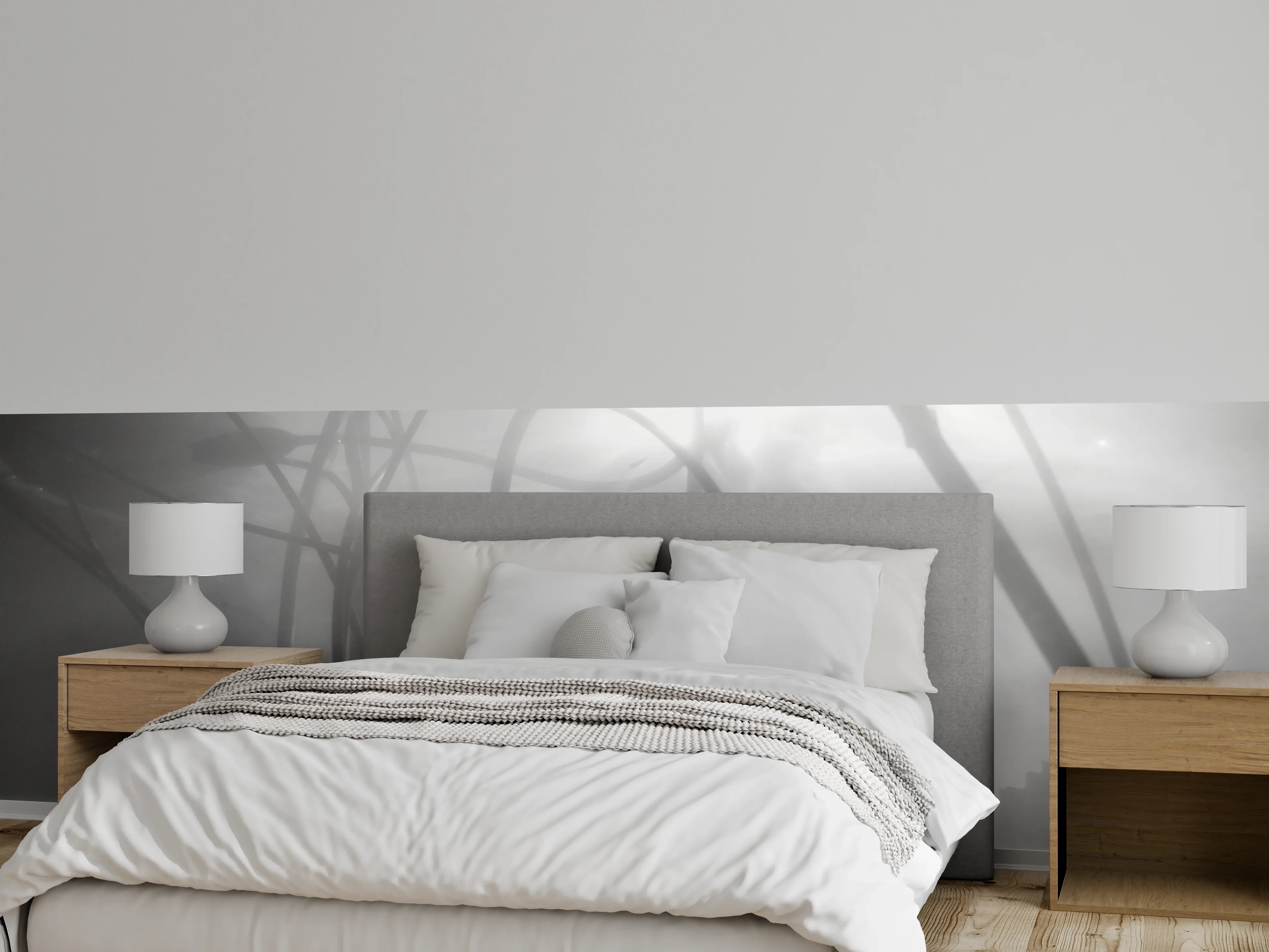Wandverkleidung Schlafzimmer - Schwarz-Weiß Unterwasser Pflanzen Sonnenstrahlen