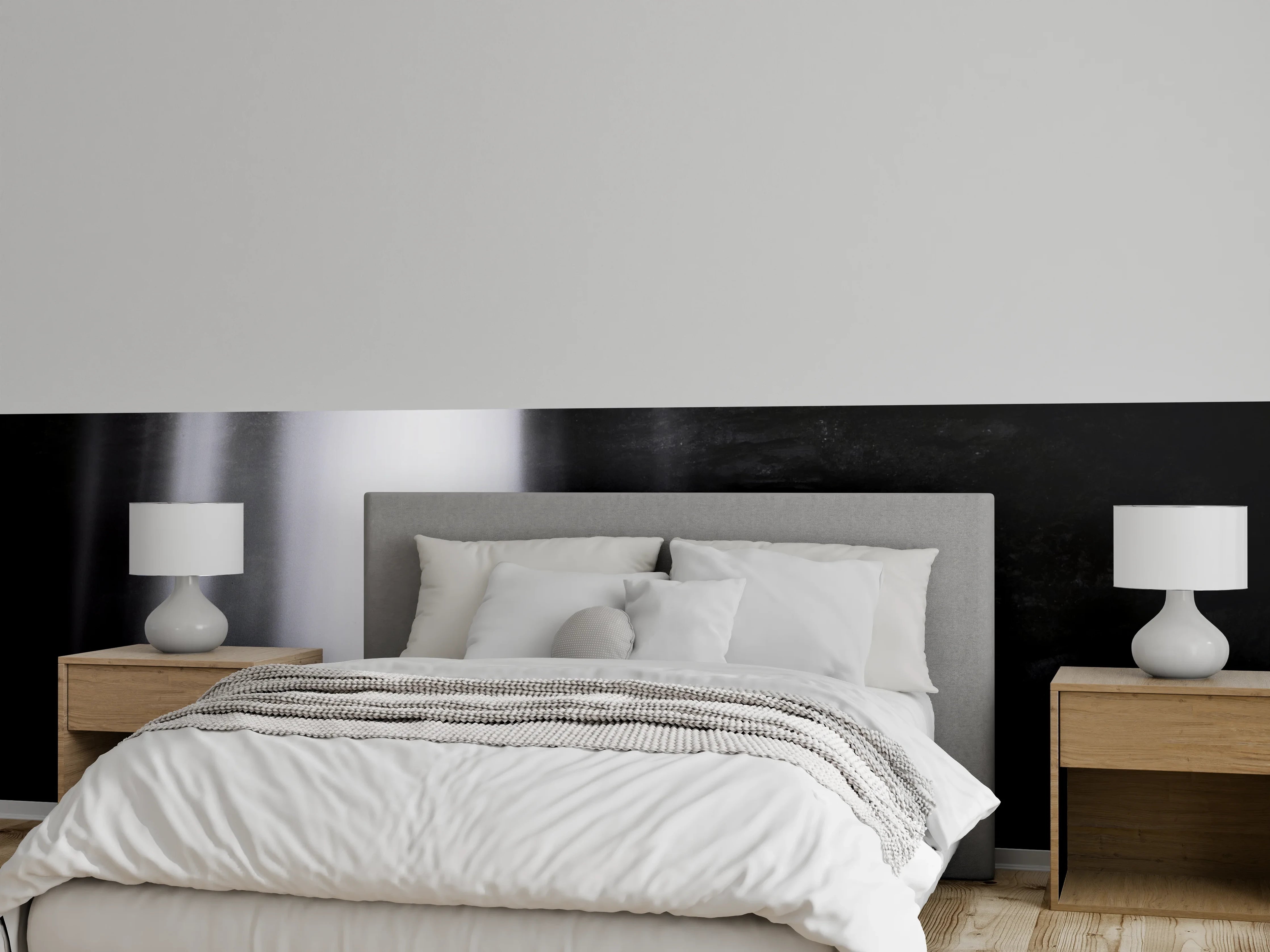 Wandverkleidung Schlafzimmer - Schwarz-Weiß Wasserfall Kunstfoto