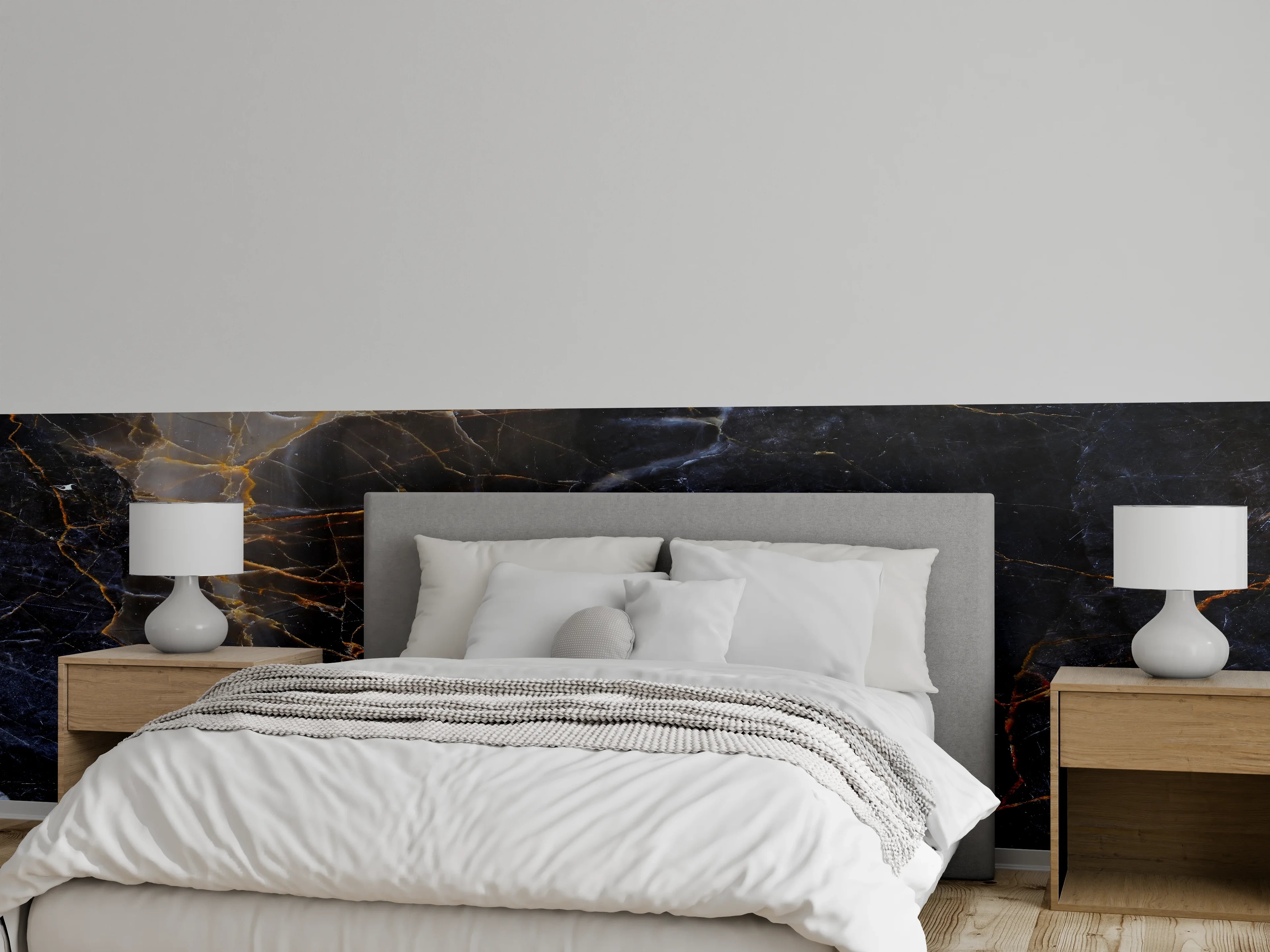 Wandverkleidung Schlafzimmer - Schwarz und braune Marmor Textur aus Russland