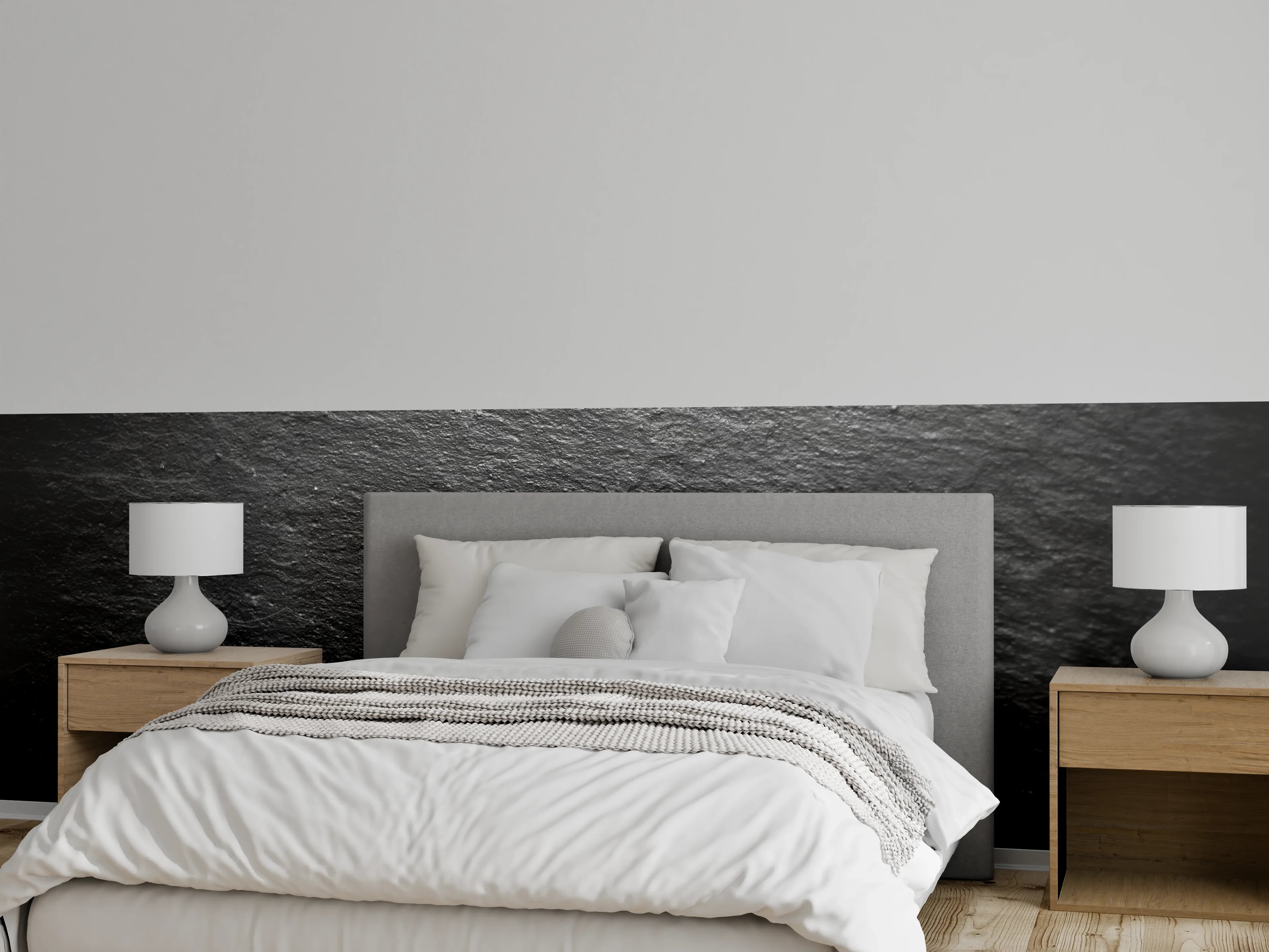 Wandverkleidung Schlafzimmer - Schwarzer Schieferstein