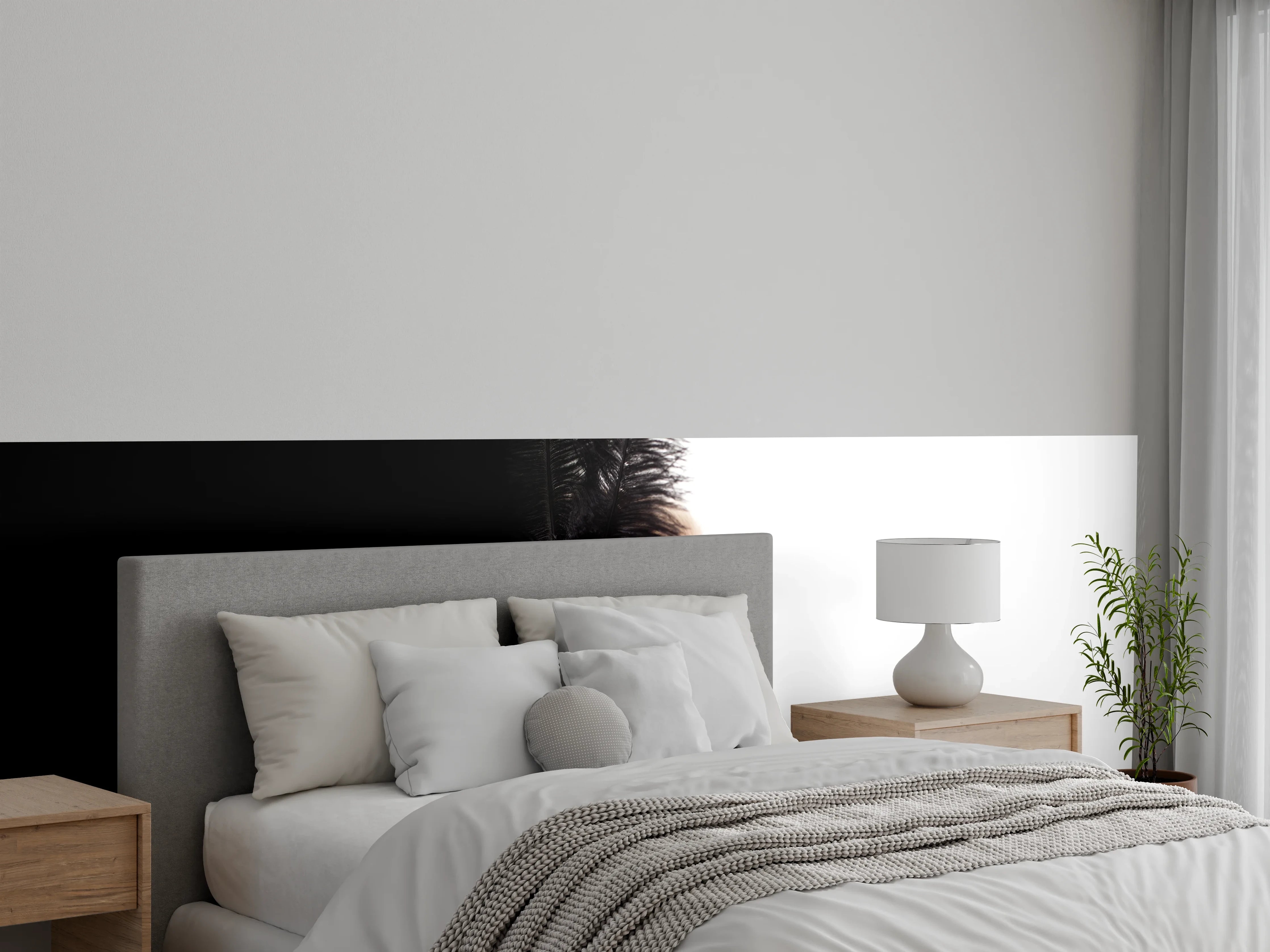 Wandverkleidung Schlafzimmer - Schwarzer Schwan Frau mit Maske