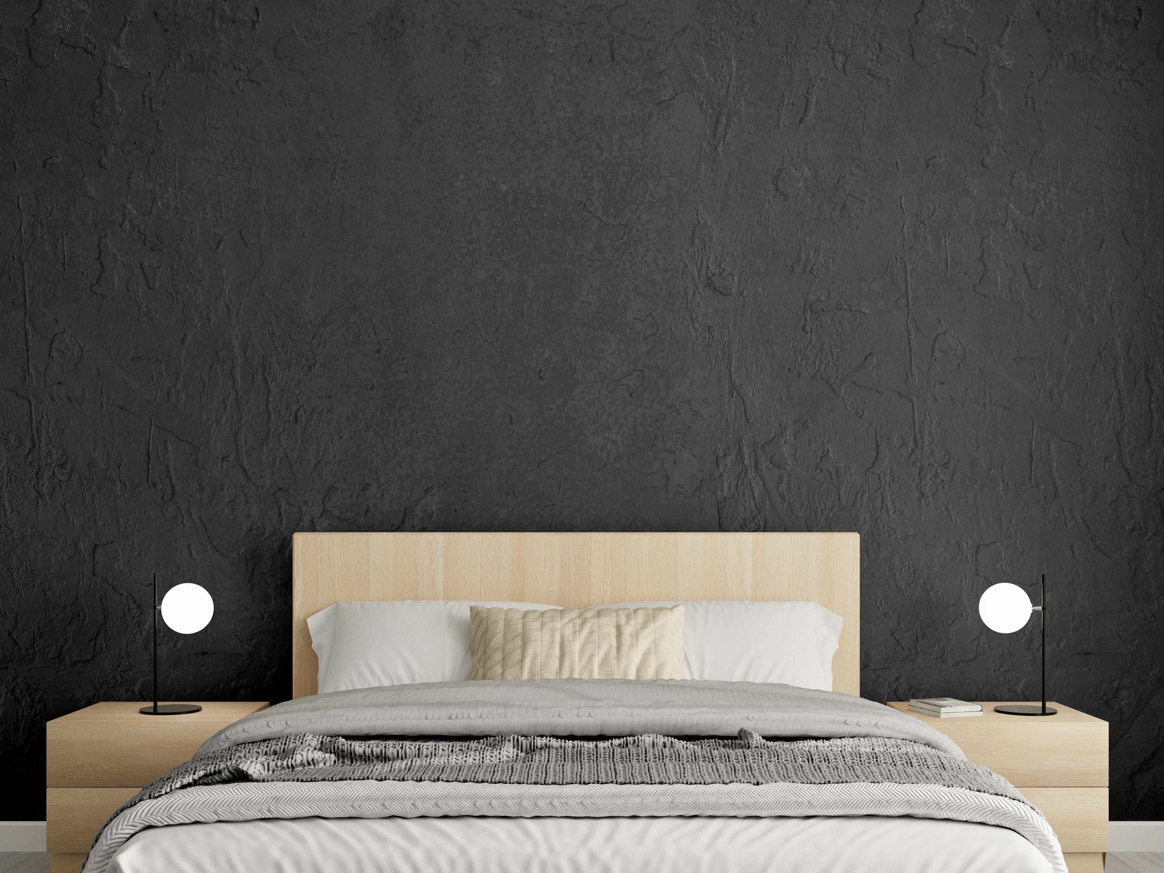 Wandverkleidung Schlafzimmer - Schwarzer rustikaler Steinhintergrund