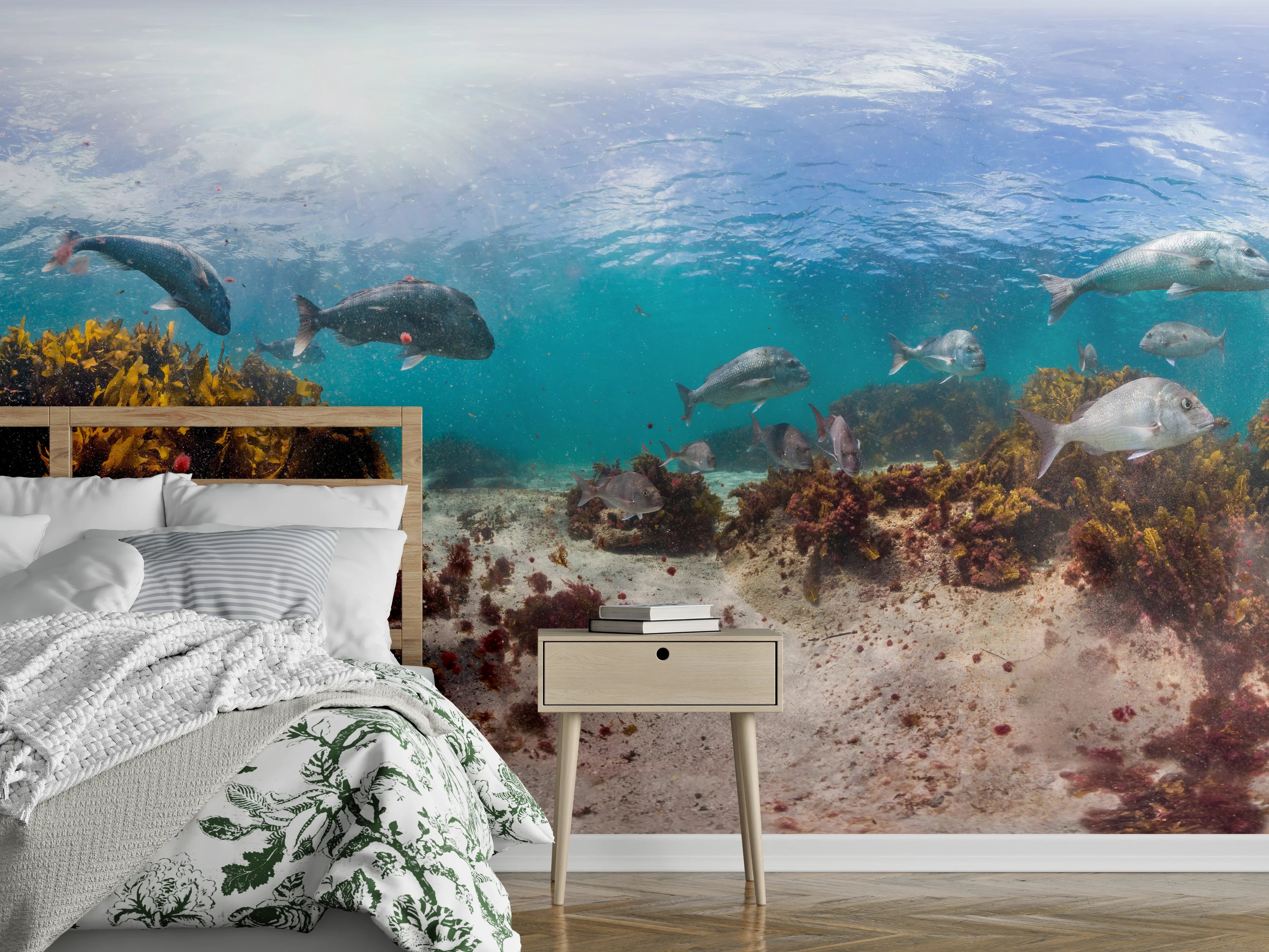 Wandverkleidung Schlafzimmer - Seetang und Fisch in Neuseeland
