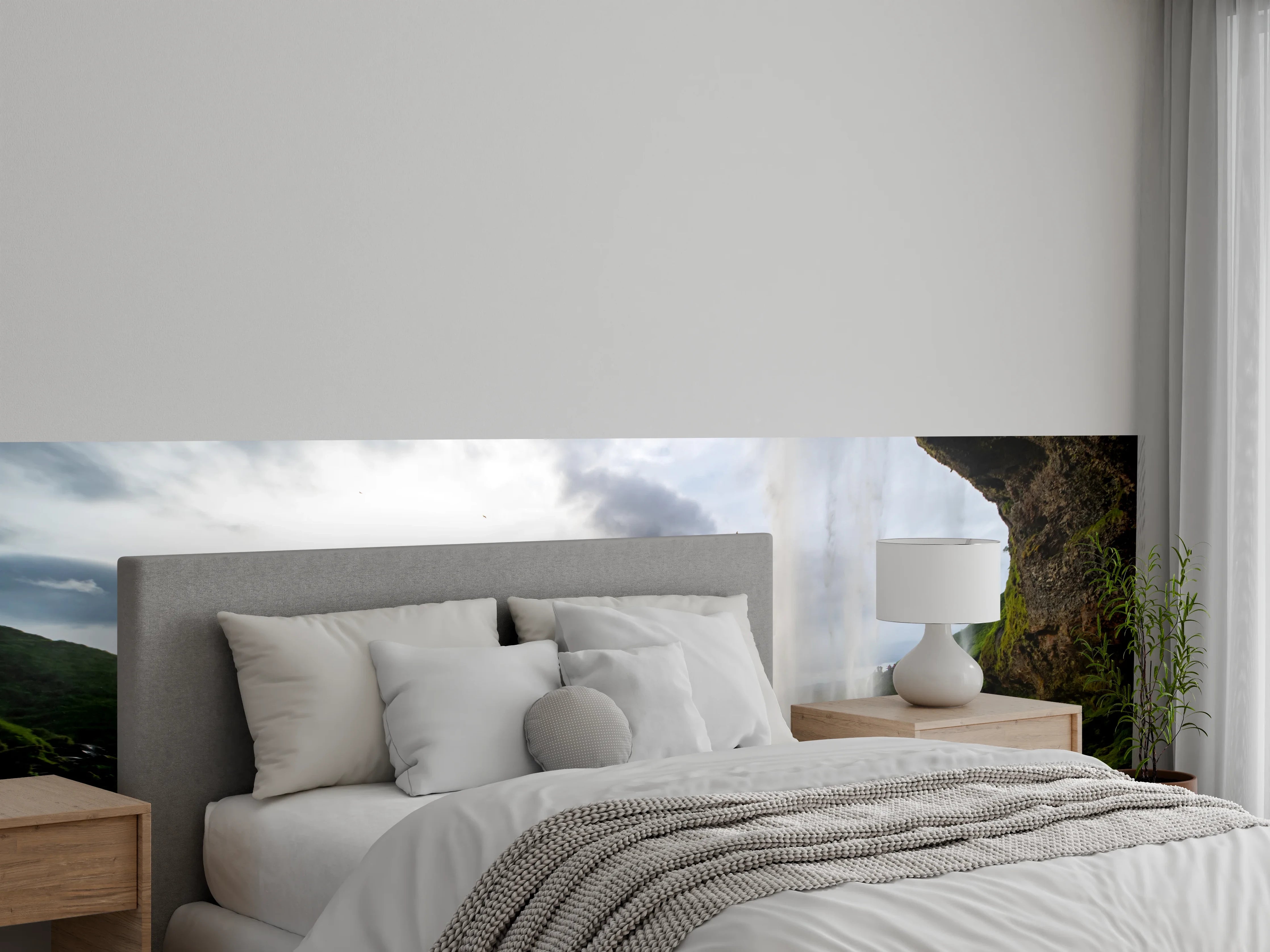 Wandverkleidung Schlafzimmer - Seljalandsfoss Wasserfall